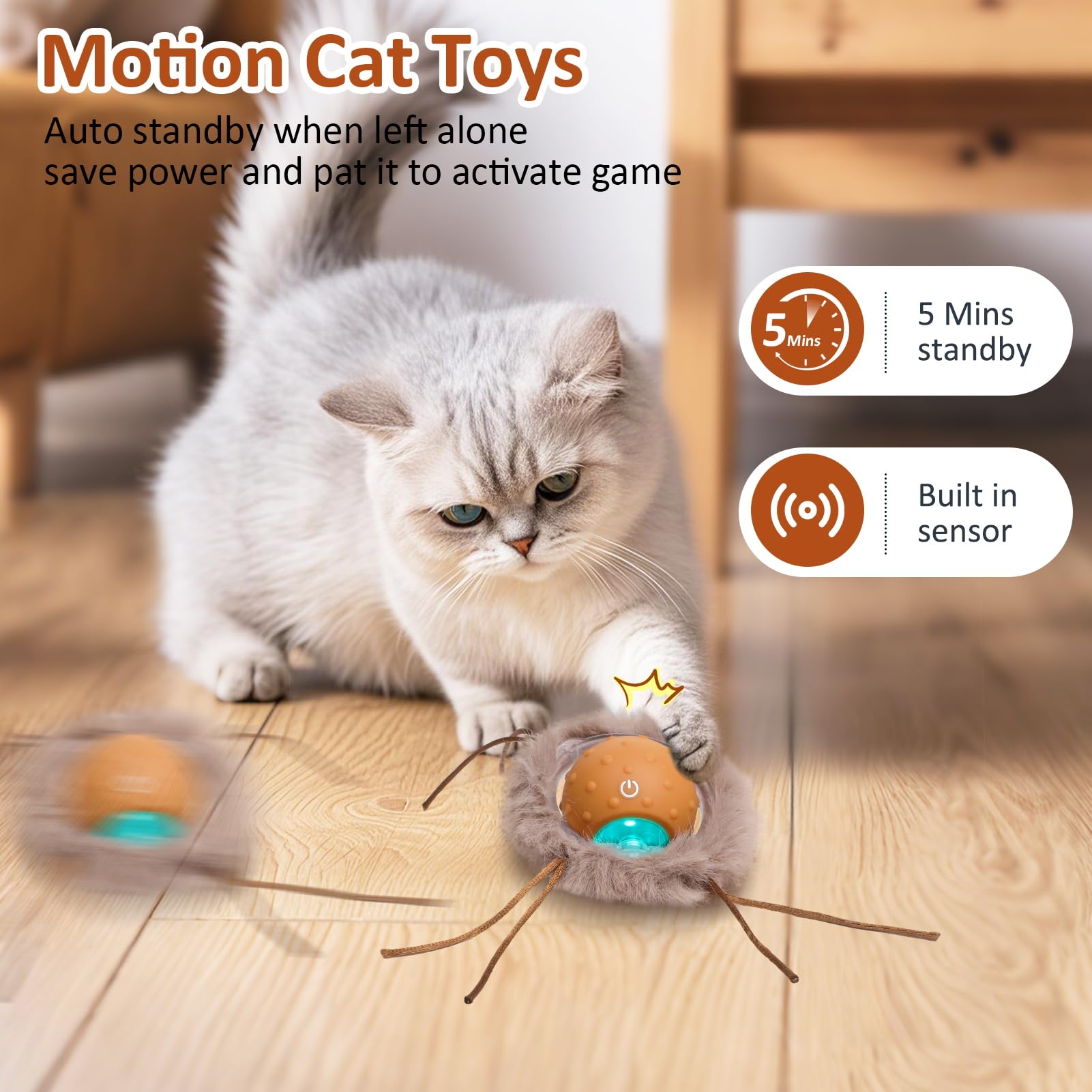 Sofolor Interactive Cat Toys For Indoor Cats, Electric Cat Mouse Toy, Automatic Kitten Toys For Bored Indoor Adult Cats, Motion