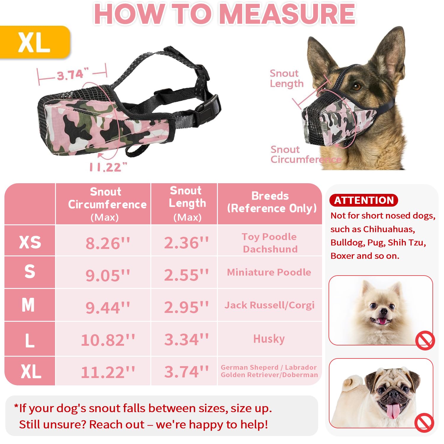 Dog Muzzle, Soft Mesh Anti Biting Muzzles For Small Medium Large Sized Dogs, Adjustable Breathable Dog Mouth Guard Prevent Dogs