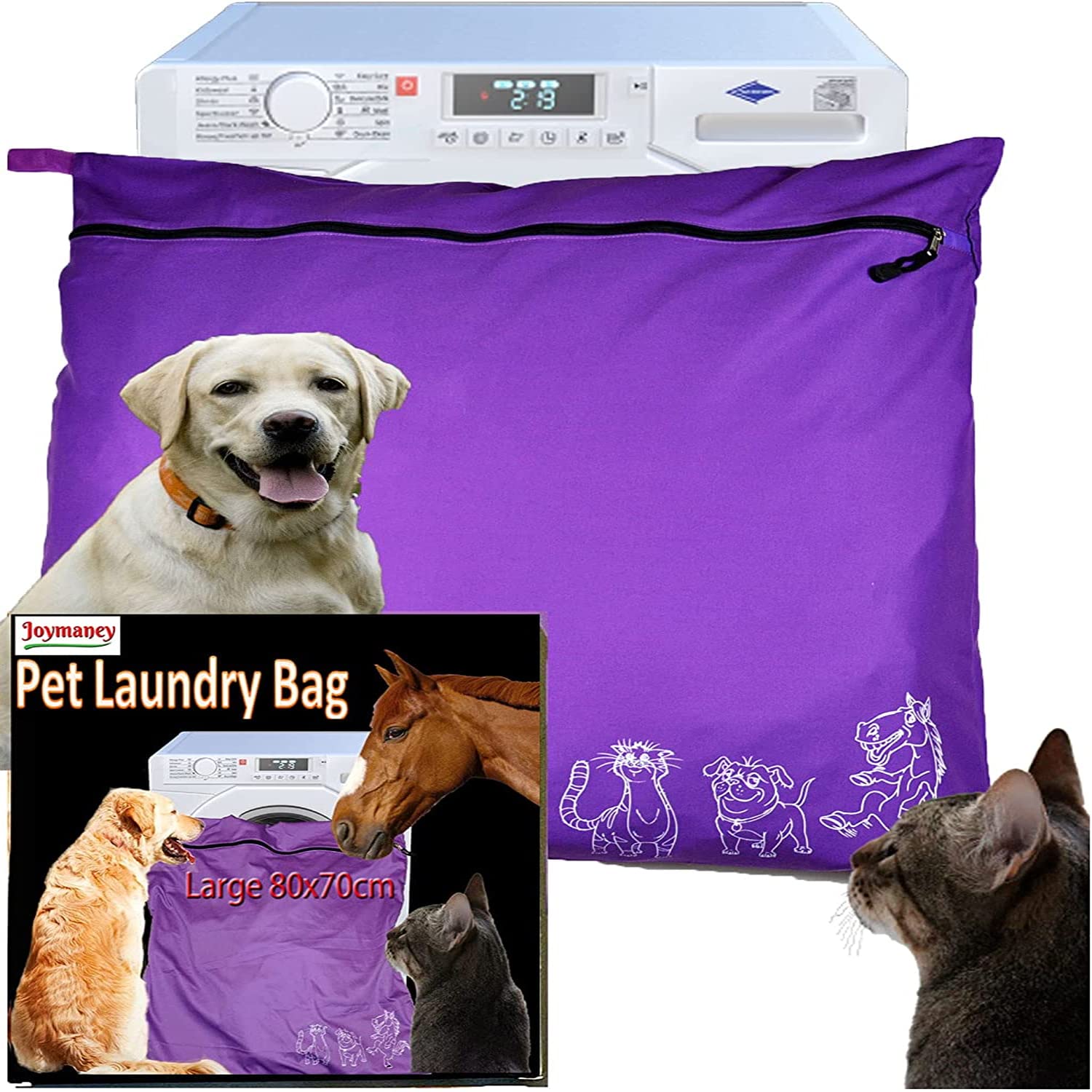 Pet Laundry Bag | Stops Pet Hair Blocking The Washing Machine | Jumbo Size Wash Bag Ideal For Dog Cat Horse Guinea Pig | Hair Remover Safely