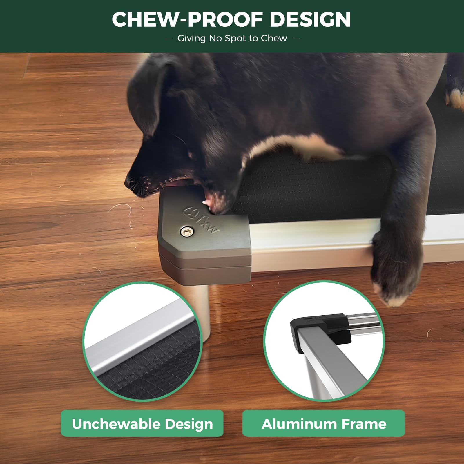 FXW TitanNest Chew-Proof Elevated Dog Bed, Raised Cot for Indoor/Outdoor/Camping Use, Durable & Washable Padded Pet Bed for Extr