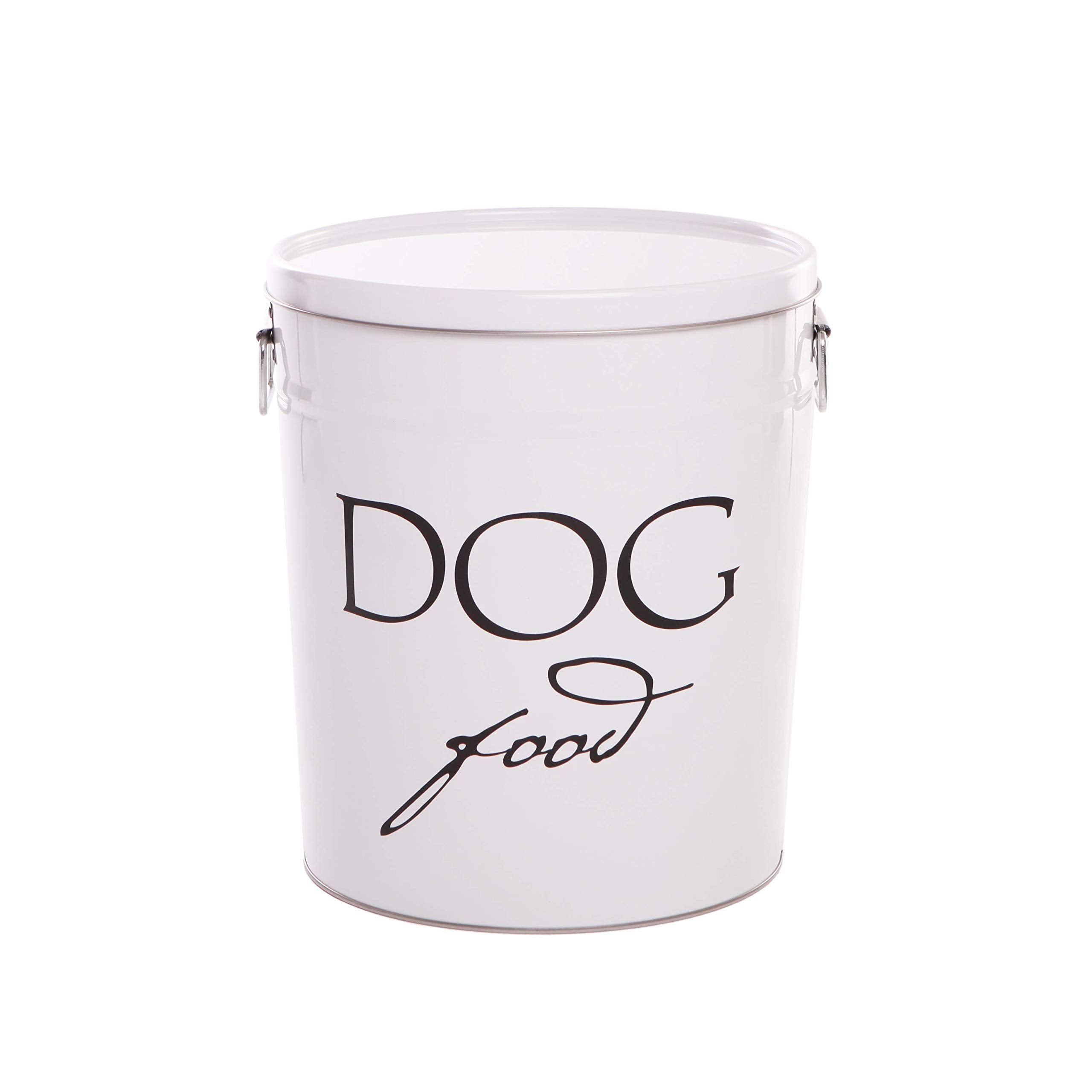 Harry Barker White Classic Food Storage Canister for Dogs, Small 10 Pounds of Food