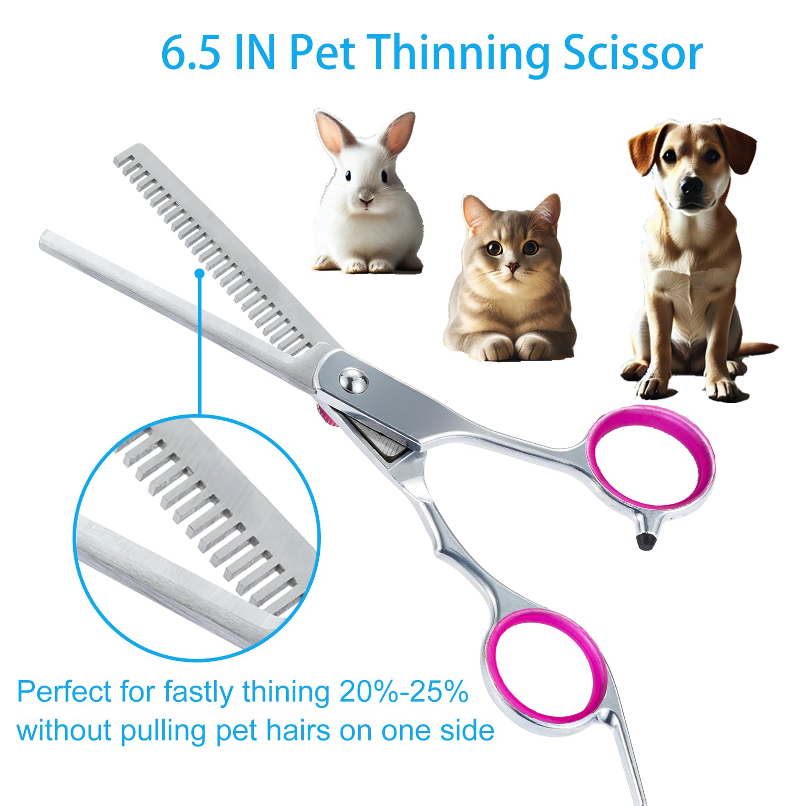 5 In 1 Premium Dog Grooming Scissors, Professional Dog Scissors For Grooming With Safety Round Tips, Lengnoyp Stainless Steel Th