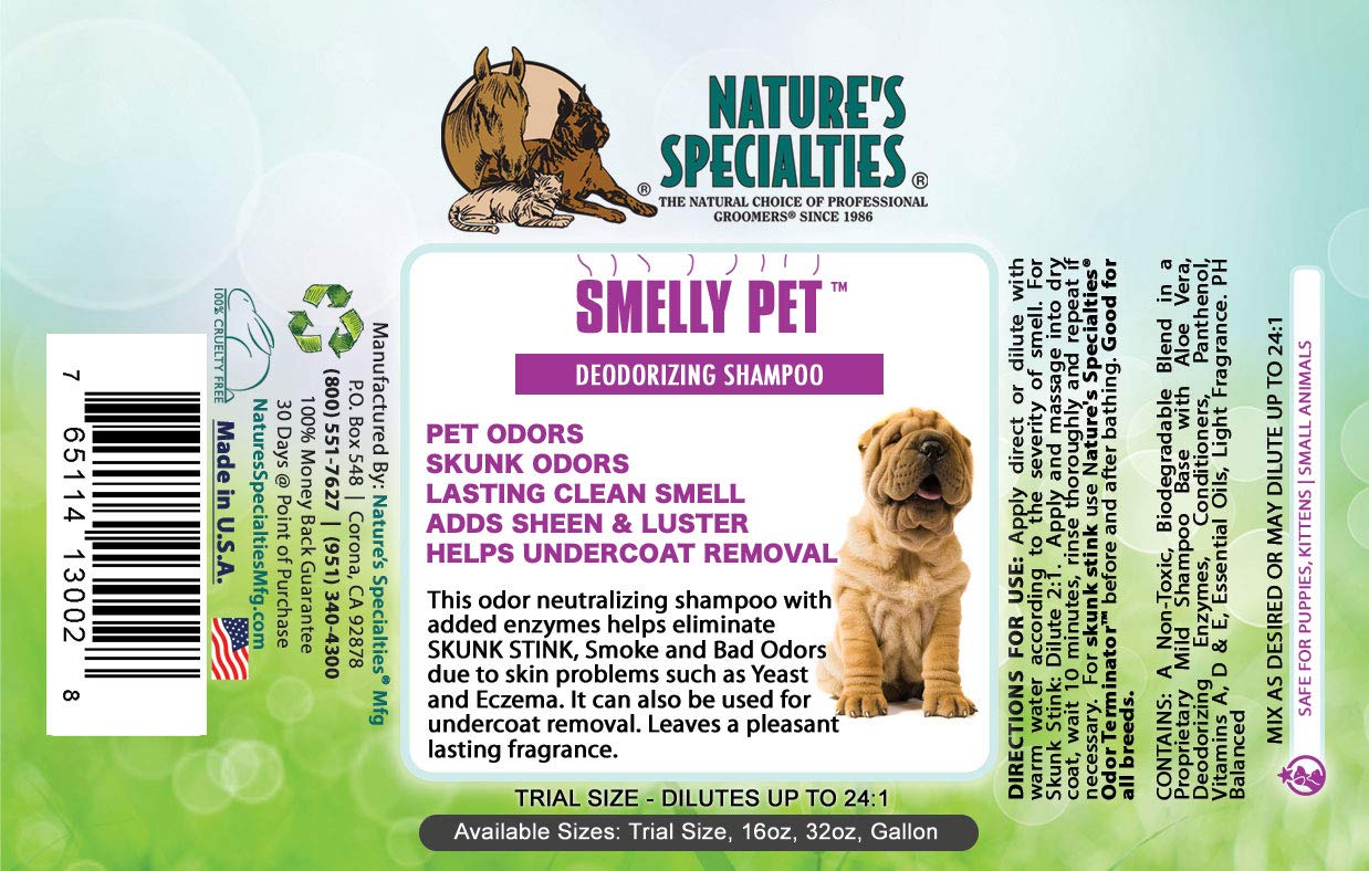 Natures Specialties Smelly Pet Dog Shampoo for Pets, Natural Choice for Professional Groomers, Lasting Clean Smell, Made in USA