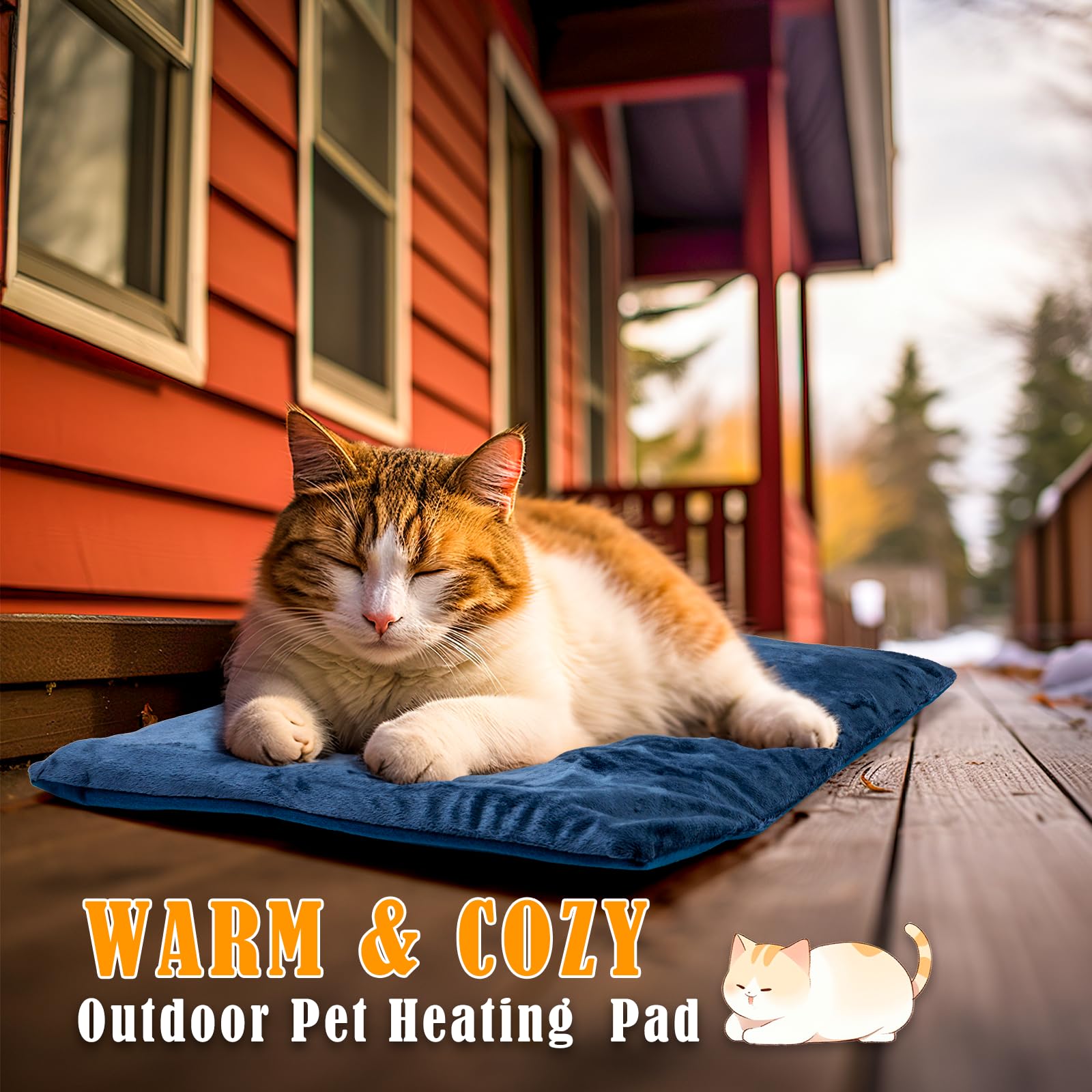 Kiroto Outdoor Cat Heating Pad, Waterproof, Safe Electric Heat, 27'' X 16''