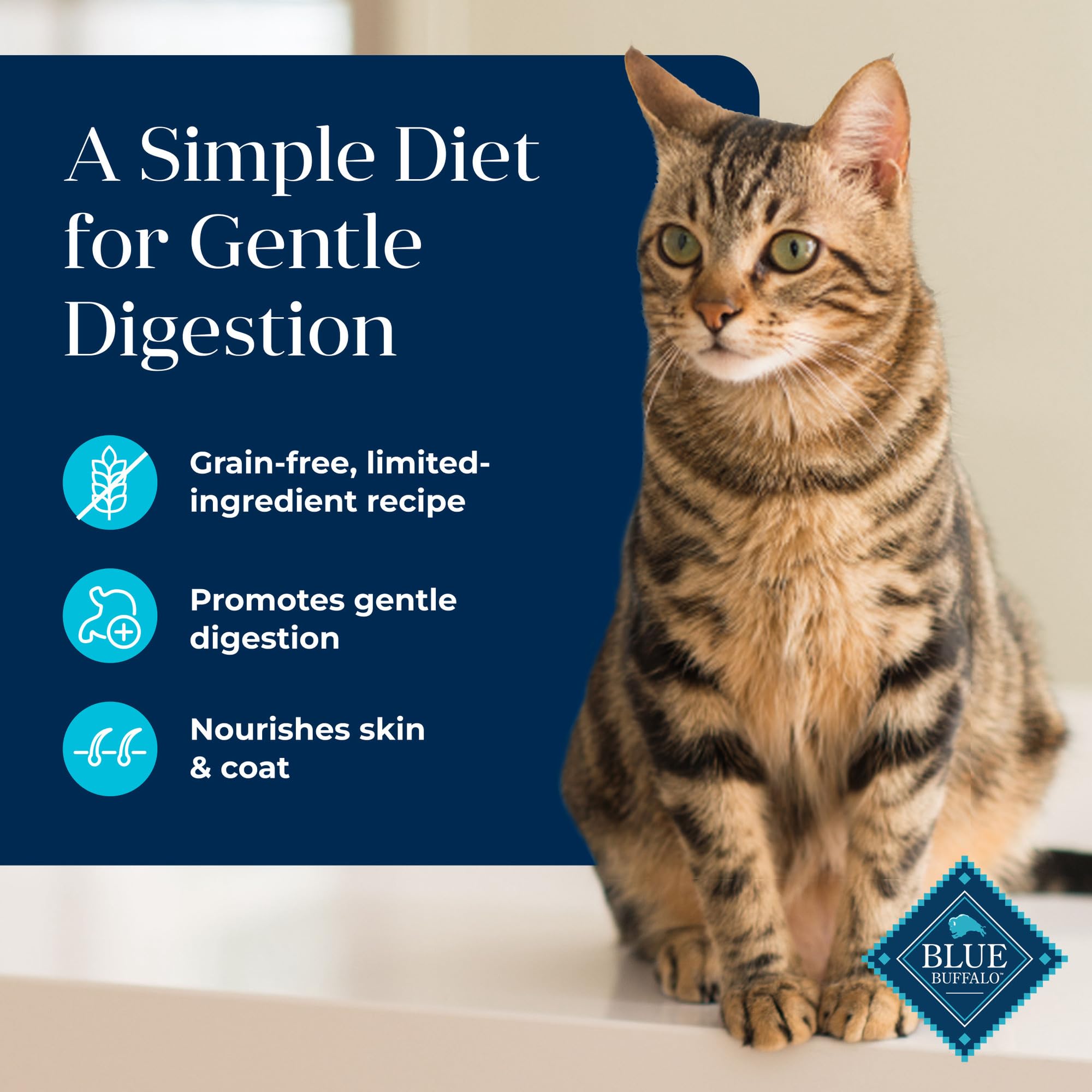Blue Buffalo Basics Grain-Free Wet Cat Food, Skin & Stomach Care, Fish Recipe, 3-oz Can, 24 Count