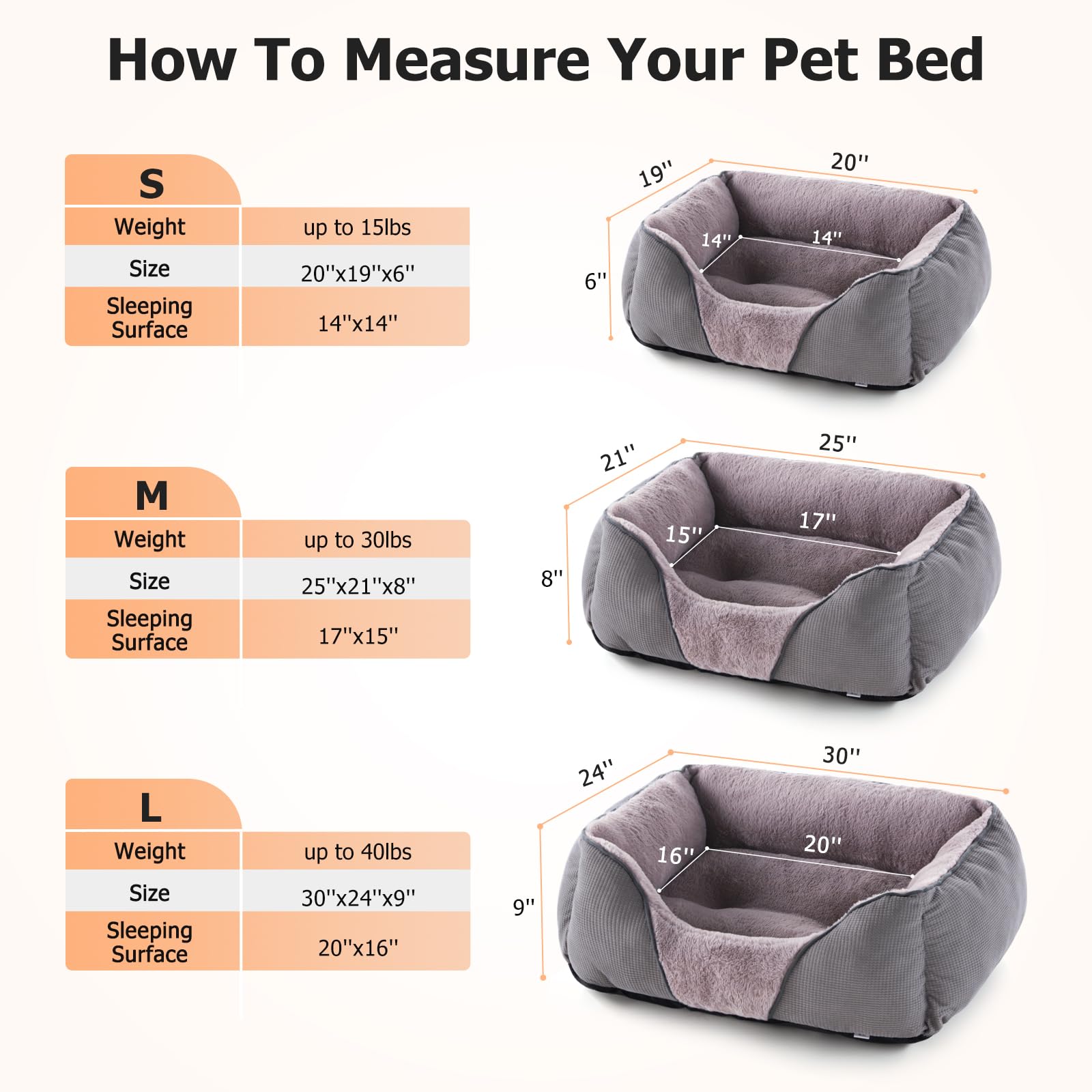 Mixjoy Dog Beds For Small Dogs, Cat Beds For Indoor Cats Washable, Calming Pet Small Size Dog, Soft Rectangle Pet Beds Sofa Cudd
