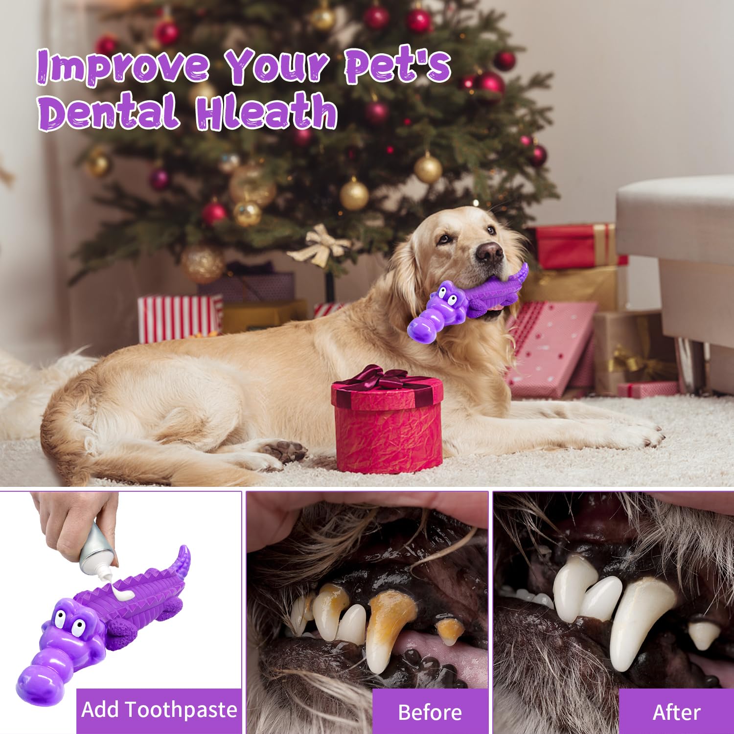 Fuufome Dog Chew Toys for Aggressive Chewers, Indestructible Tough Interactive Dog Toys for Small Medium Large Breed-Puppy Teeth