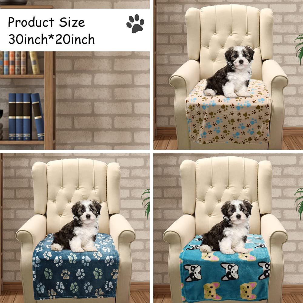 1 Pack 3 Blankets For Dogs Blankets For Medium Dogs Medium Dog Blanket Super Soft Fluffy Premium Fleece Pet Blanket Flannel Throw For Dog Puppy Cat Paw Blanket(30X20 Inch)