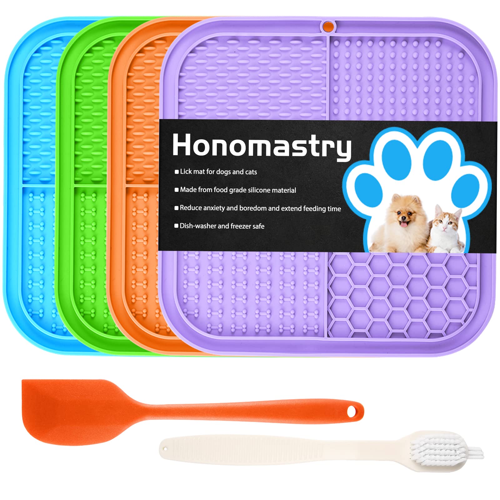 Dog Licking Mat Slow Feeder for Dogs, Premium Lick Pad with Suction Cups for Dog Anxiety Relief, Slow Feeder Dog Bowls, Bathing,