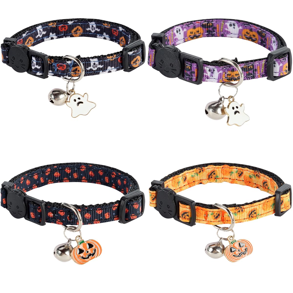 Yizepet Cat Collars With Bells, Breakaway Kitten Collar, Cute Kitty Collar In 4 Pack, Pet Supplies Accessories