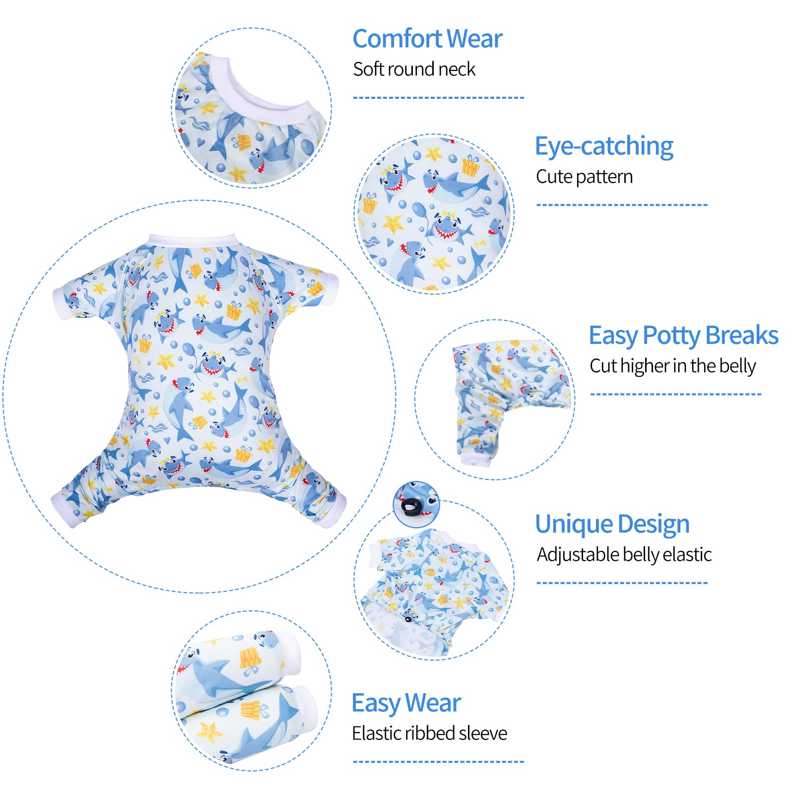 Cutebone Small Dog Pajamas Shirt Stretchy Summer Puppy Pjs Soft Cat Onesies Pet Clothes For Daily Wear Da23M