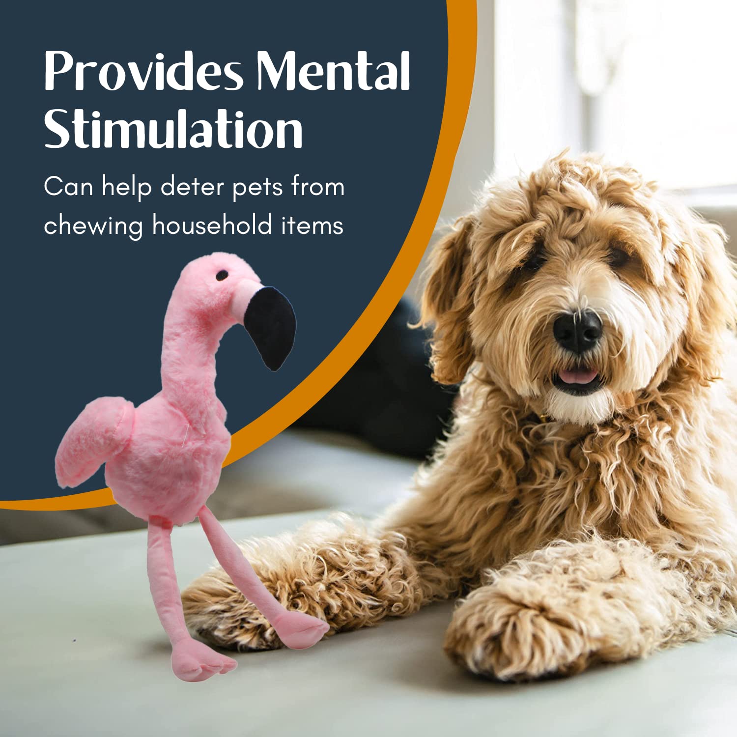 Flourish Fba Pets Dog Chew Toy With Non-Toxic Bpa, Double Stitched Soft Fabric Exterior Squeaky Indestructible Dog Toy For Aggressive Chewers (Large, Pink)