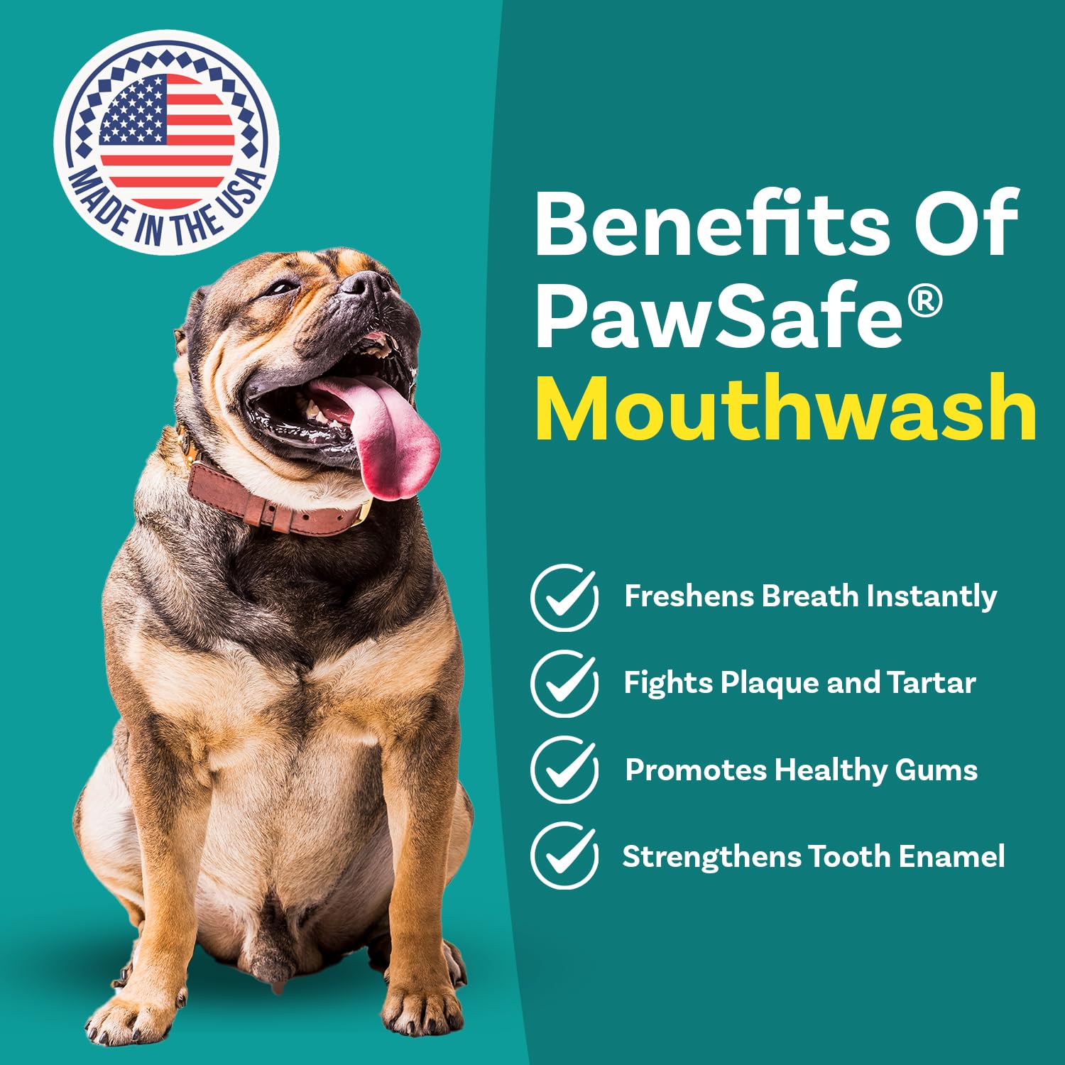 Dog Mouthwash, Dental Water Additive for Fresh Breath, Plaque & Tartar Control, Best Natural Cleaning Freshener Formula for Heal