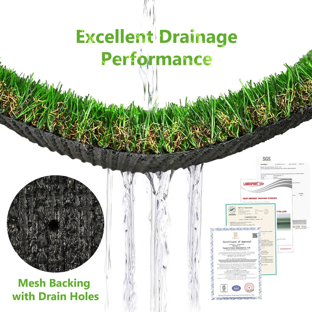 Artificial Grass Pad For Dogs -Premium Dog Potty Turf Mat With Drainage Holes, Fake Grass Pee Pads, Puppy Training Turf, Reusabl