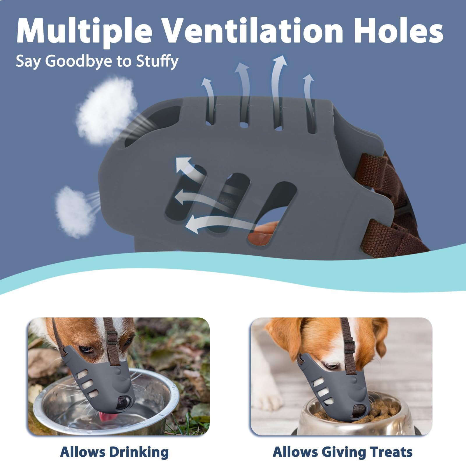 Luckypaw Dog Muzzle Soft Muzzle For Small Medium Dog Poodle Dachshund Breathable Silicone Cage Muzzle For Biting Chewing Funny R