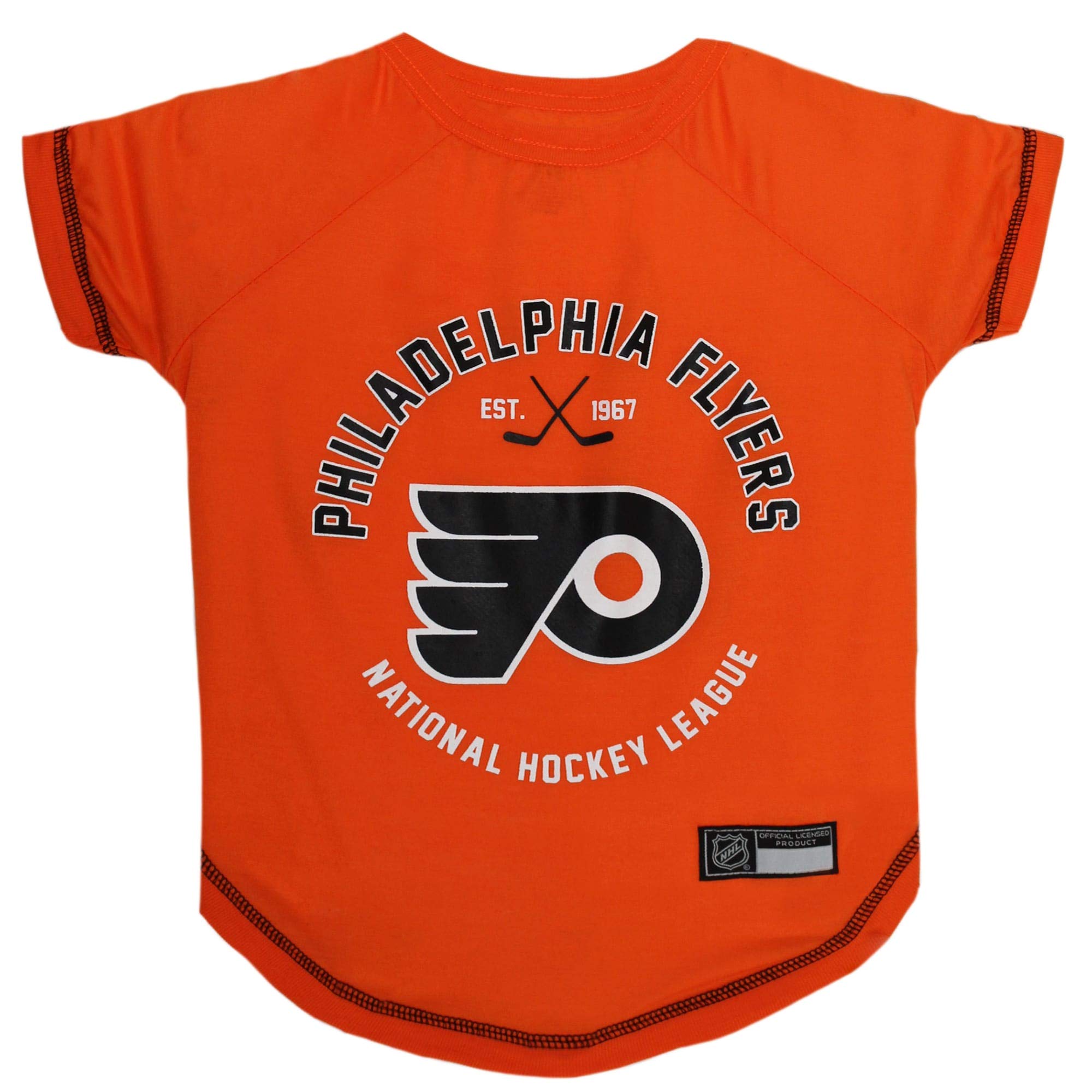 NHL Philadelphia Flyers Tee Shirt for Dogs & Cats, Small. - Are You A Hockey Fan? Let Your Pet Be An NHL Fan Too!