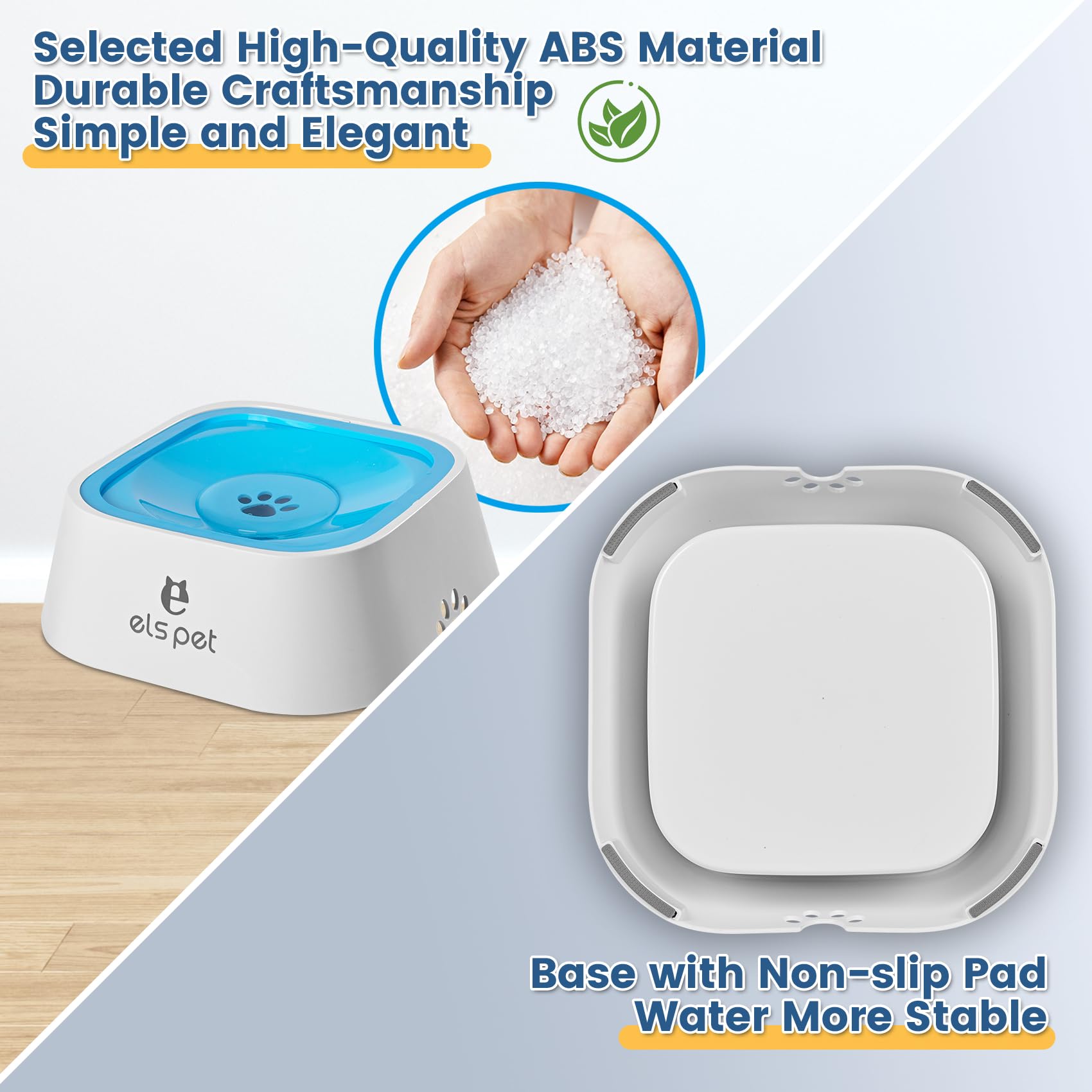 Yunoentona Dog Water Bowl No Spill, 35Oz Slow Water Bowl For Dogs, Bpa-Free, Anti-Splash & No-Slip Design, 1L Vehicle Carried Tr