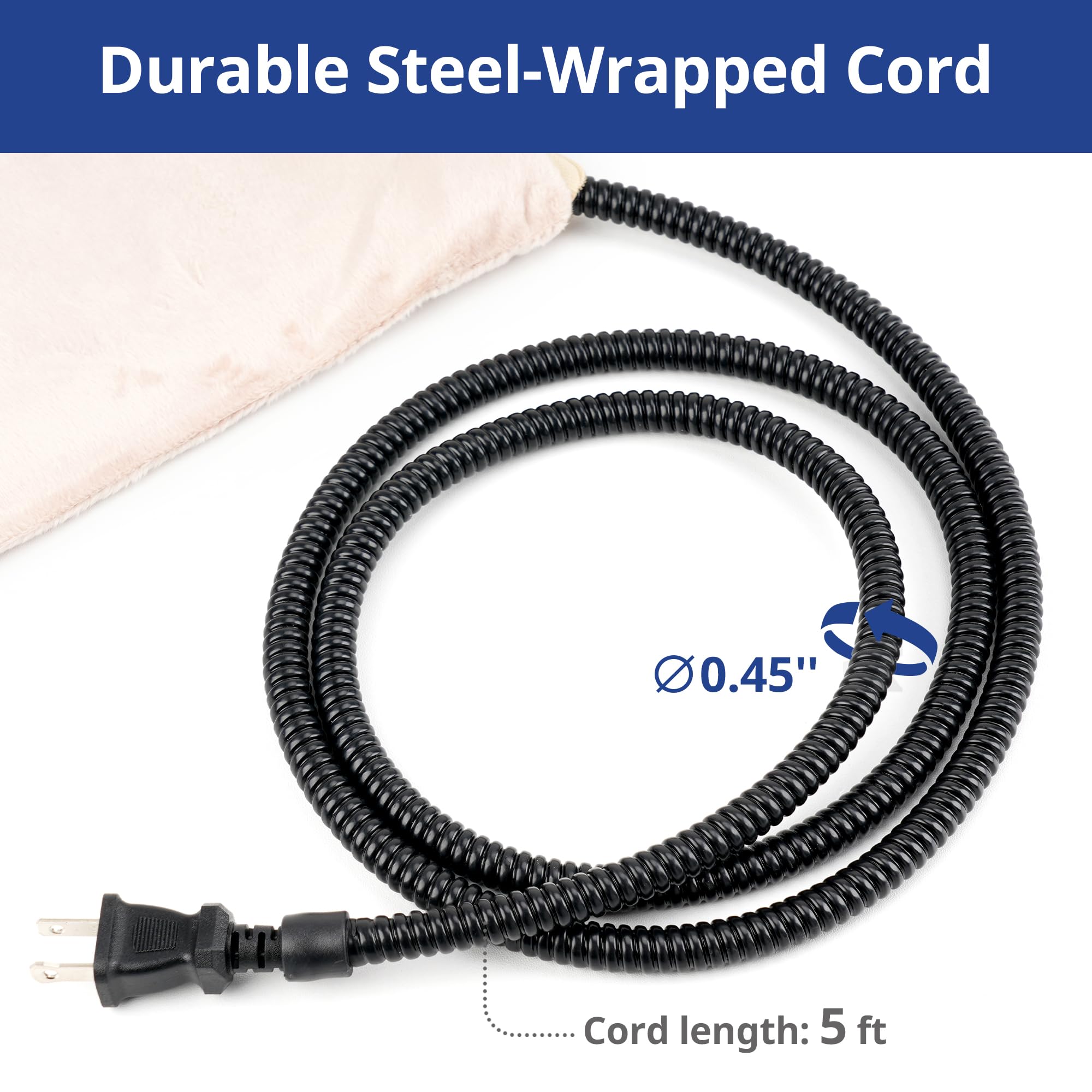 Nicrew Pet Heating Pad For Dogs And Cats, Heated Dog Bed With Steel-Wrapped Cord And Soft Fleece Cover, 27.5 X 17.5 Inch, 50 Wat