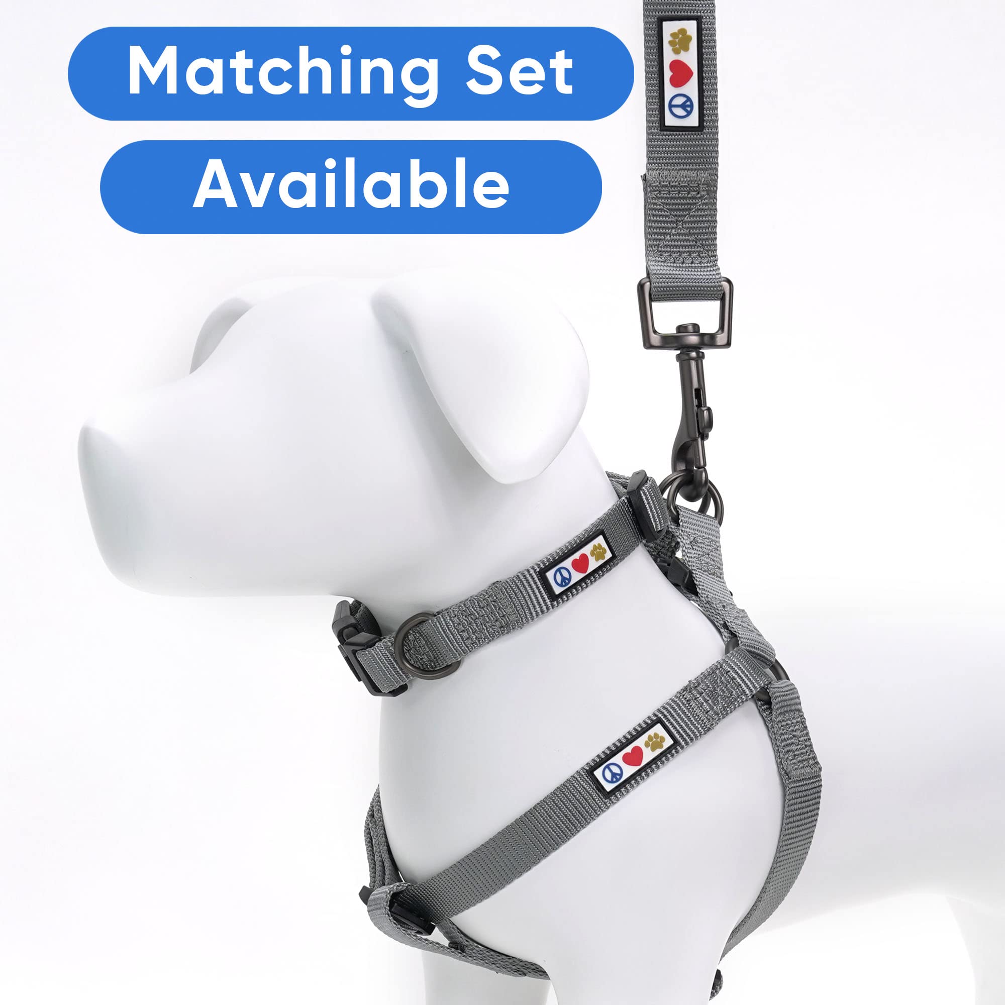 Pawtitas Dog Collar For Large Dogs Adjustable Dog Collar Heavy Duty Waterproof Collars For Dogs With Quick-Release Buckle - Grey