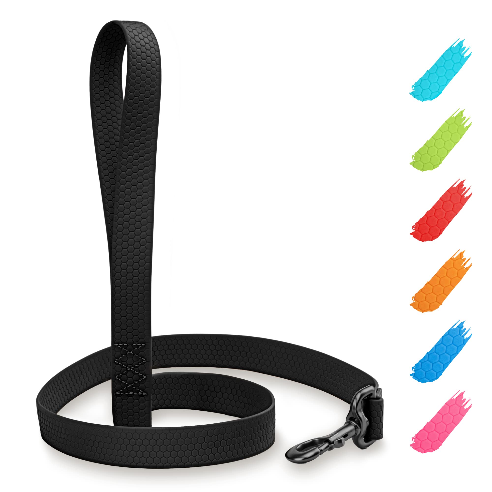 Waudog Waterproof Dog Leash 4 Ft / 6 Ft - Anti-Slip Dog Leash For Large Dogs, Small And Medium Dogs - Heavy Duty Dog Leash With 