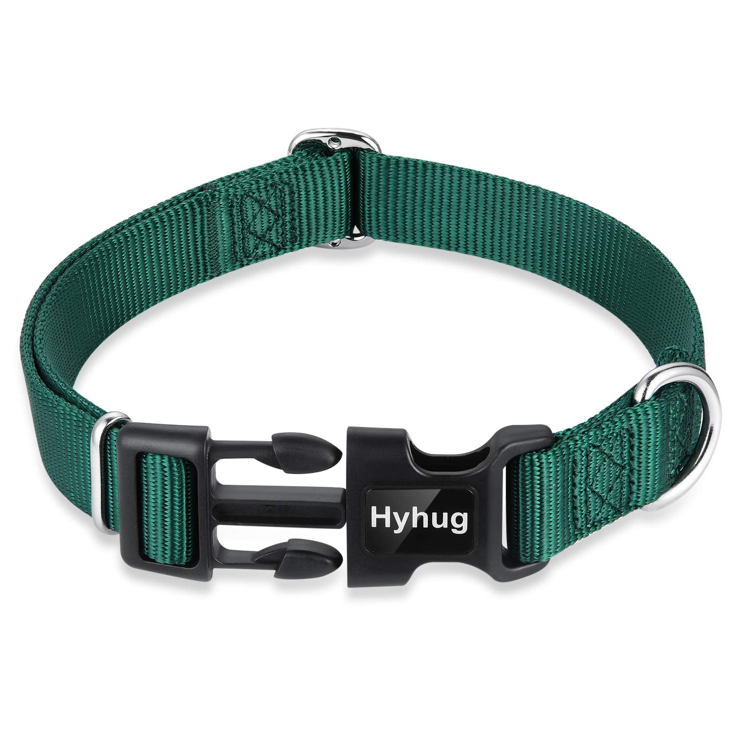 Hyhug Pets Solid Color Classic Regular Heavy Duty Basic Collar For Small Dogs, Unique Design Adjustment Triglide Slide (Buckle)