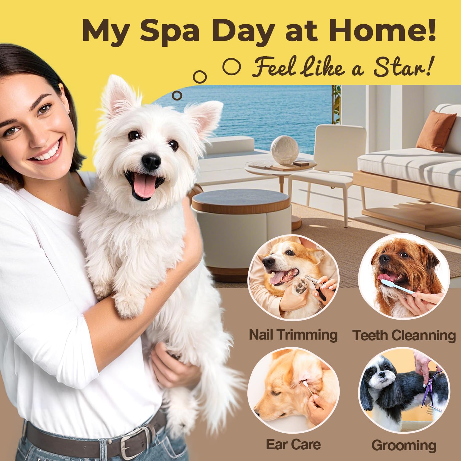 Dog Grooming Hammock, Pawlify Comfy Cat Dog Hammock For Nail Trim, Cute Dogs Grooming Harness With Pet Nail Clipper Trimmer (Dar