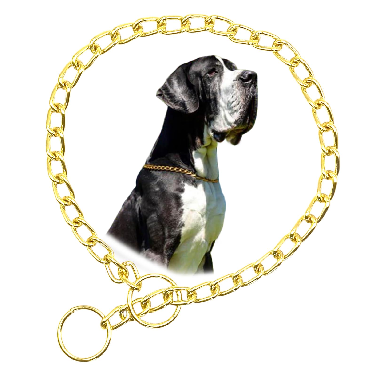 Gold Chain Choke Collar For Large Dogs, Metal Slip Link Heavy Duty Dog Collar Training Choker Dog Collars For Small Medium Large