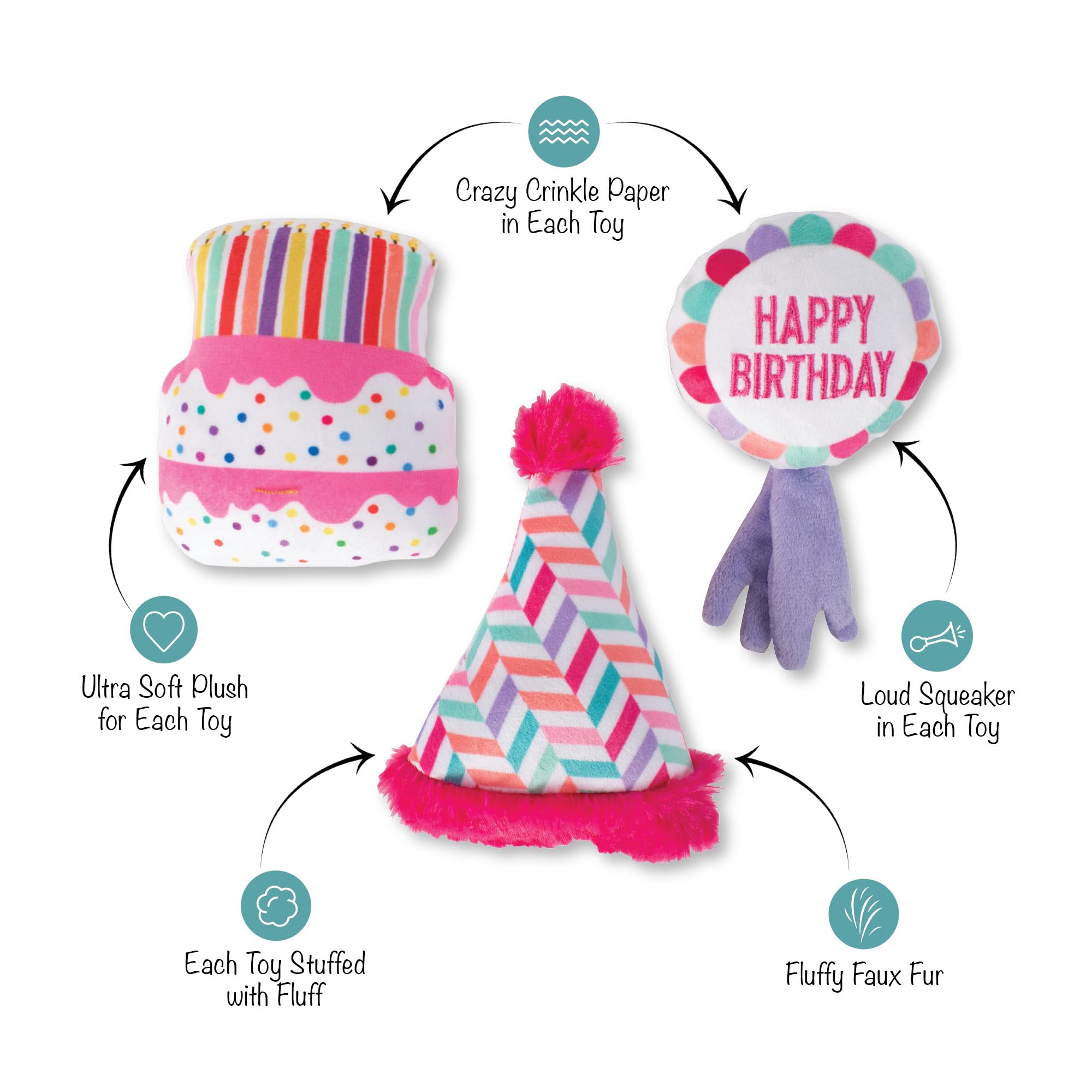 Fringe Studio ''Can I Get A Woof-Woof!, Set Of 3, Small Plush Dog Toy Set, Pet Shop Collection (662056)