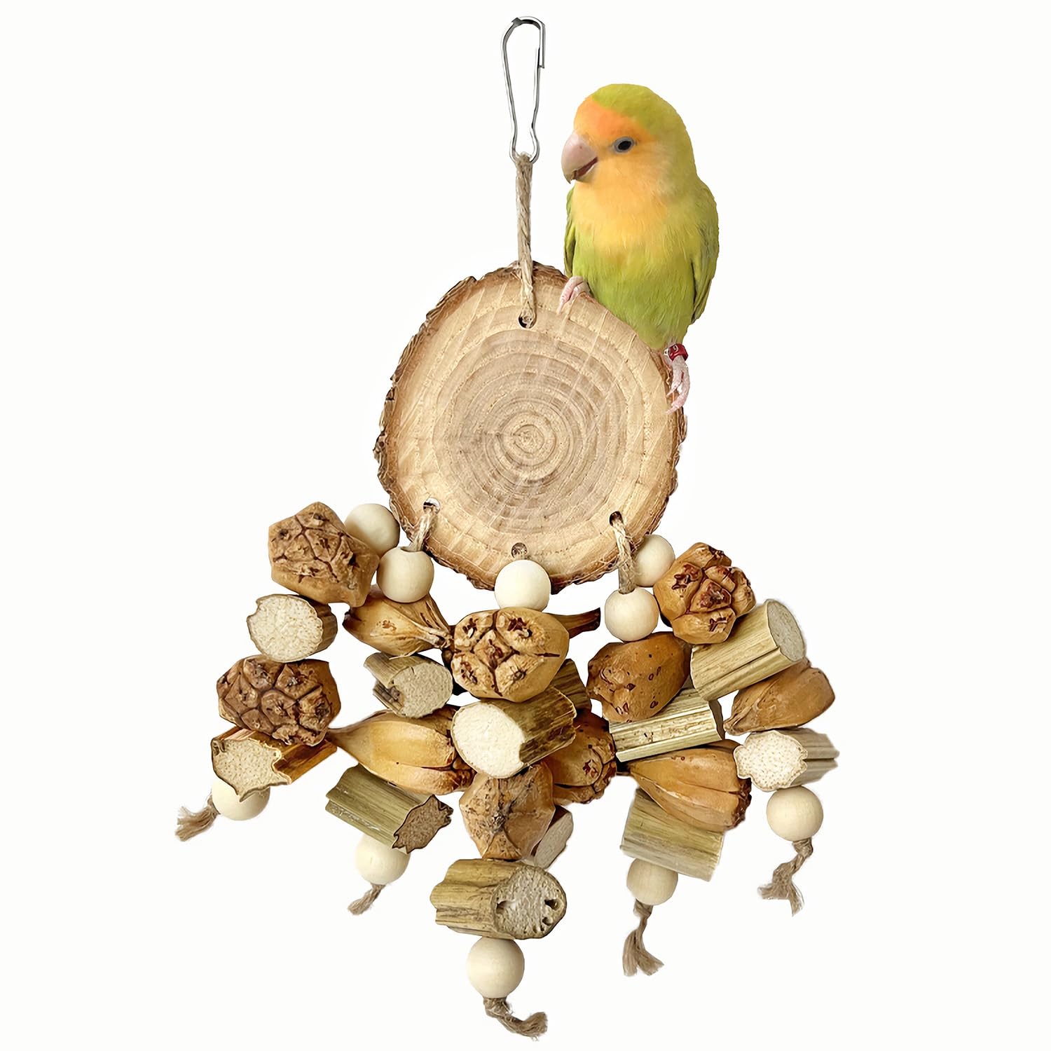 ROOJUNE Natural Bird Toys - Chew Toys for Parakeet, Parrot, Cockatiel, Budgie, Conures - Bird Foraging Toys for Small and Medium