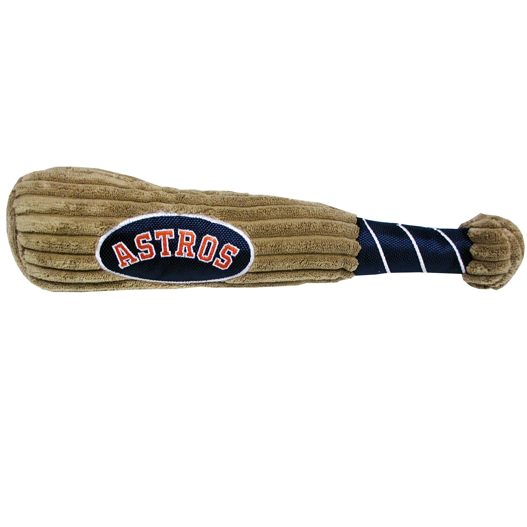 MLB Houston Astros Baseball Bat Toy for DOGS & CATS. Soft Corduroy Plush Dog Toy with Inner SQUEAKER, MLB Chew Toys for Dogs or 