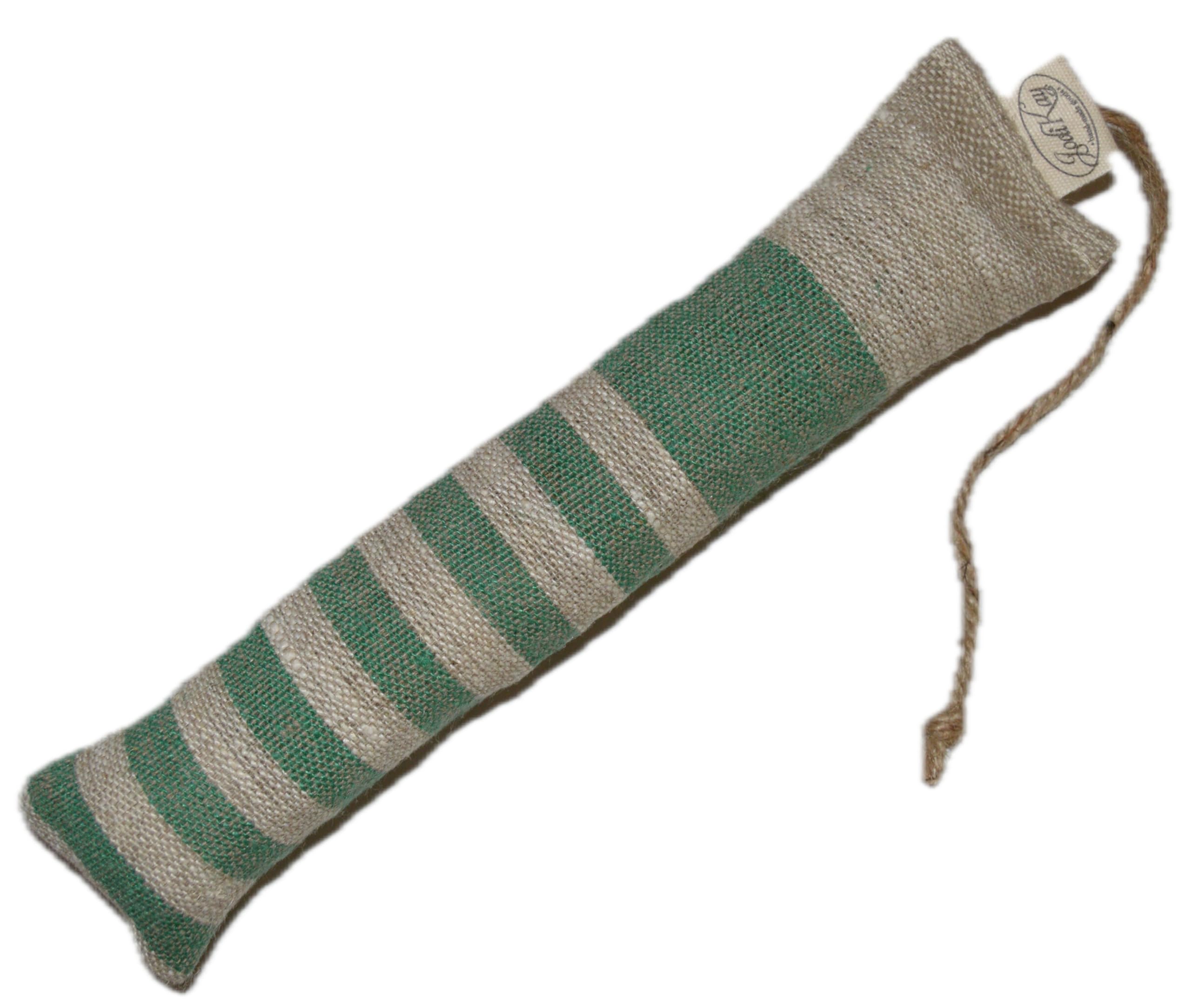 All Natural Kitty Catnip Kicker Handmade Cat Toy (9 Inch, Green Narrow Stripe)