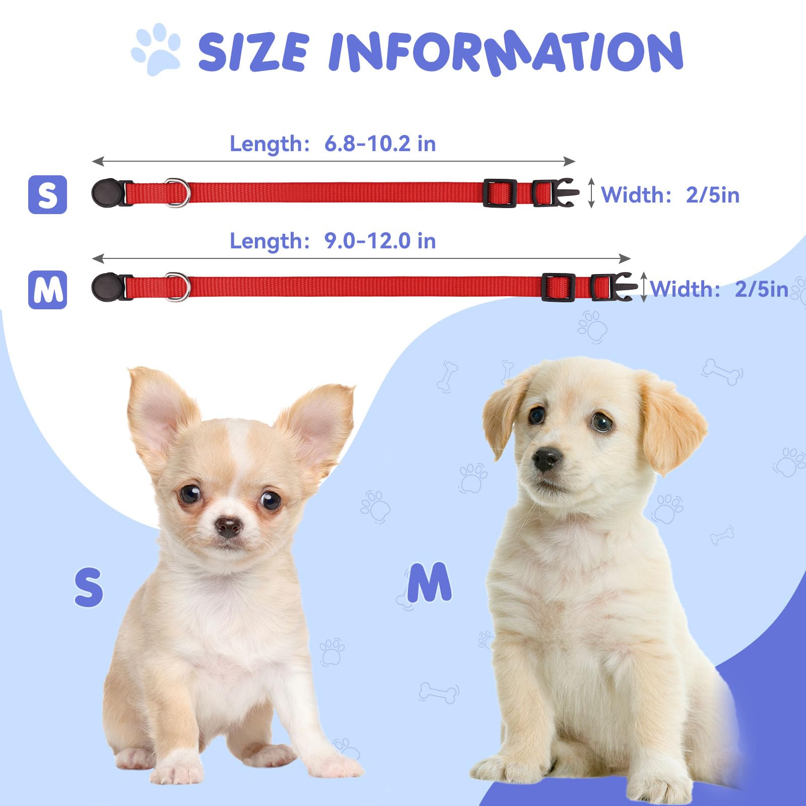 20 Pack Puppy Collars,Puppy Collars for Small Puppies Litter Safety Buckle Soft Nylon Whelping Collars Newborn Puppy Collars for