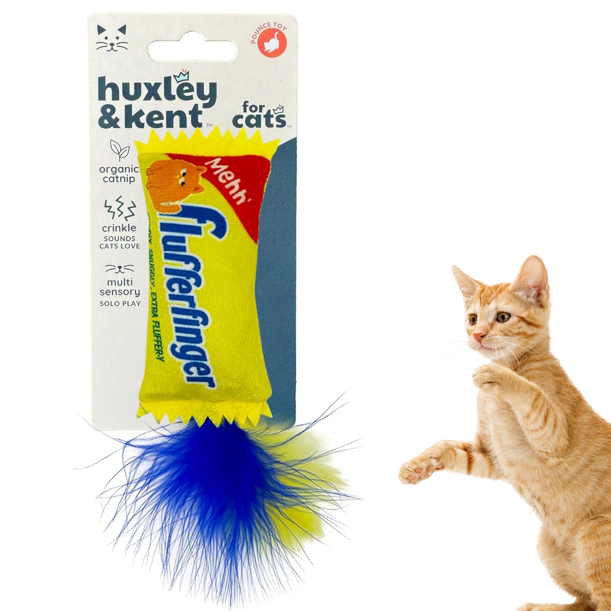 Huxley & Kent Plush Cat Toy - Flufferfinger - Snack Attack Strong Catnip Filled - Plush Interactive Kitten And Cat Toy With Catn