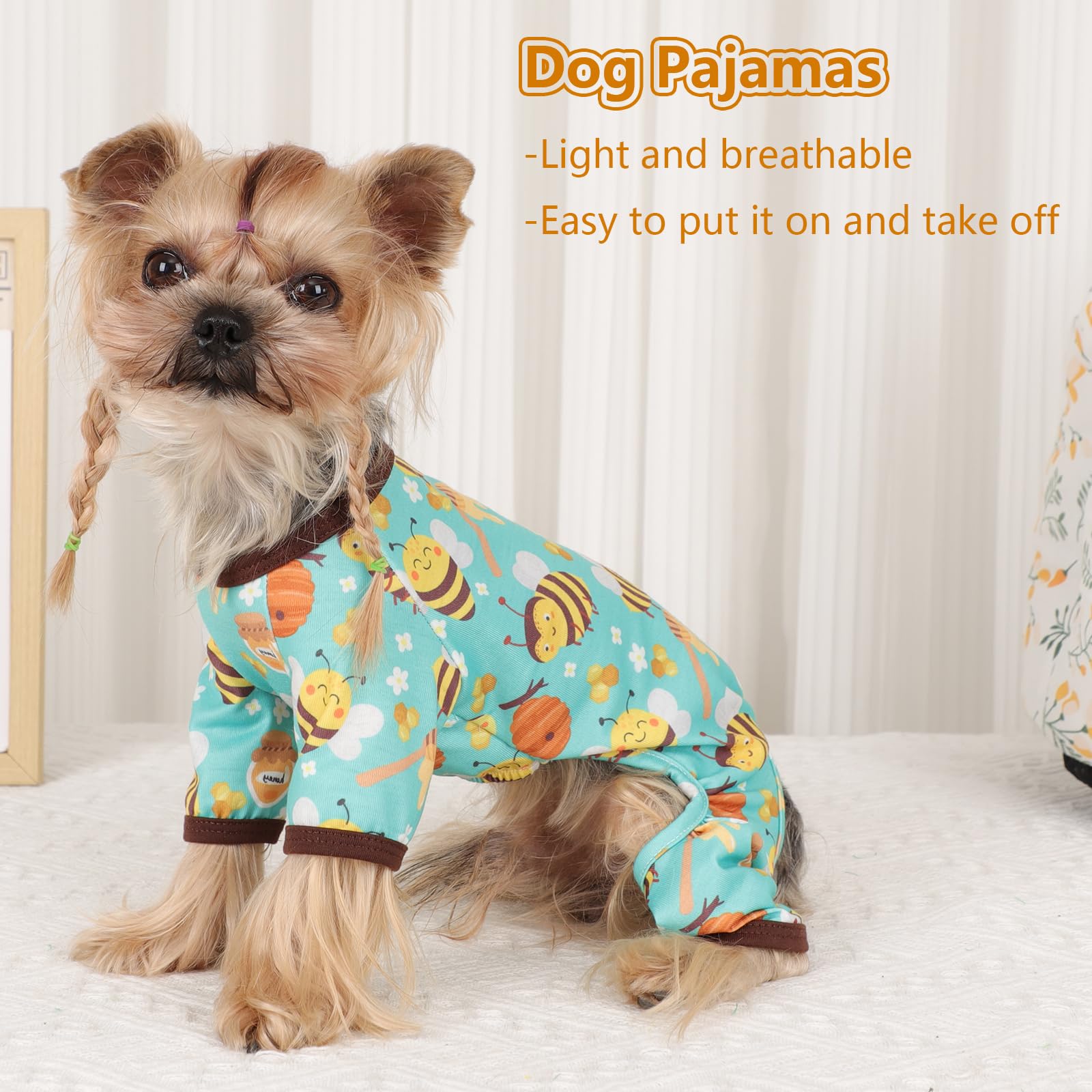 Dog Pajamas Small Sized Boy Girl, Cotton Stretchable Pet Clothes Jammies Puppy Outfits For Dogs Female Male, Spring Summer Doggi