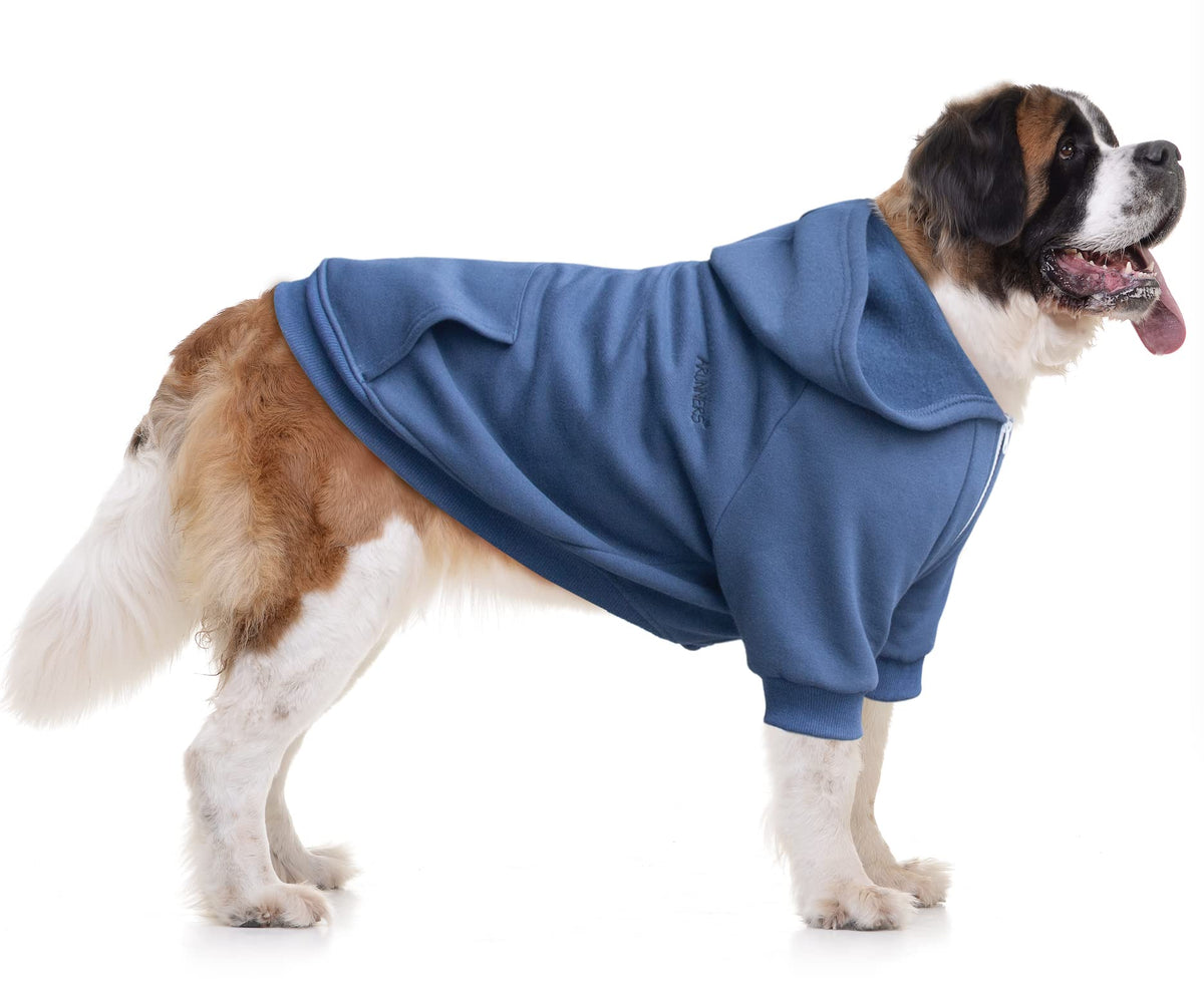 Arunners Extra Large Dog Clothes Hoodies Zip Up Sweaters For Big Dogs Alaskan Caucasian Sheepdog Blue 7Xl