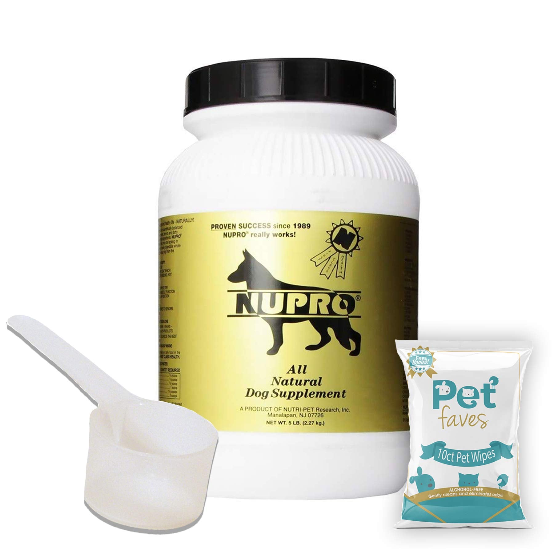 All Natural Dog Supplement Gold 5lb with 10ct Pet Wipes