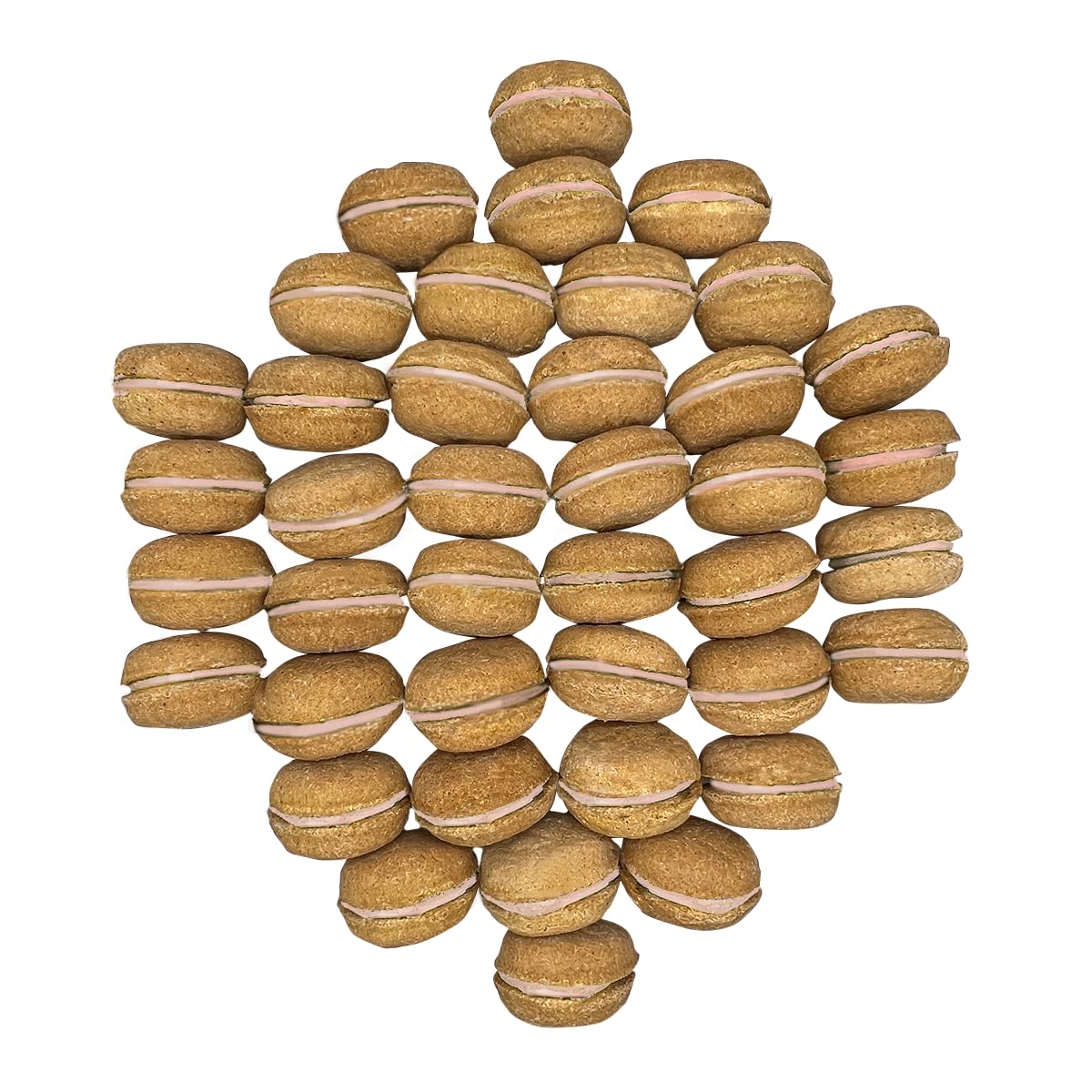 Bonne et Filou Dog Treats Peanut Butter Cupcakes - Gourmet Macaron Cakes, 40 Count Bulk Pack - Healthy & Delicious Human Grade S