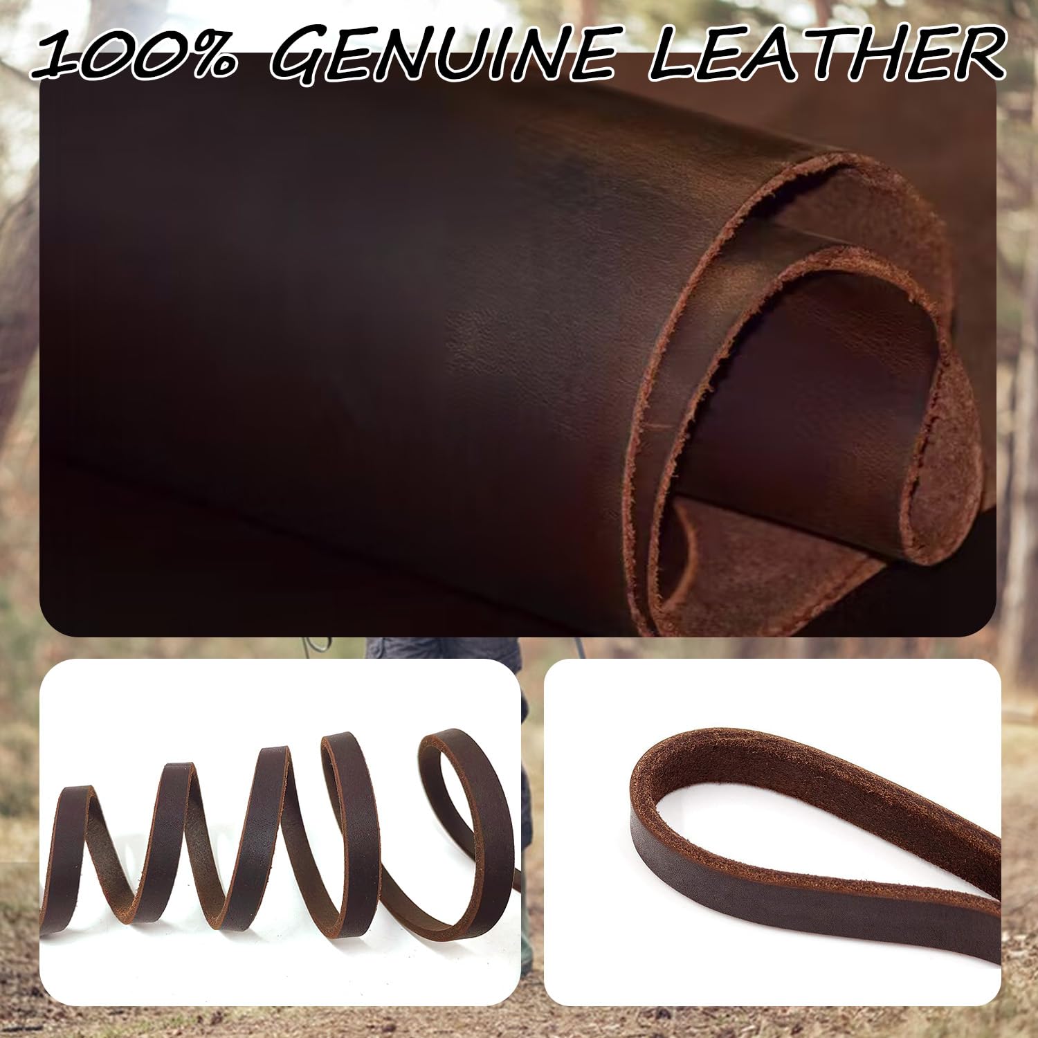 Lwbmg Leather Dog Leash For Small & Medium Dogs, 6Ft Soft Genuine Leather, Brown