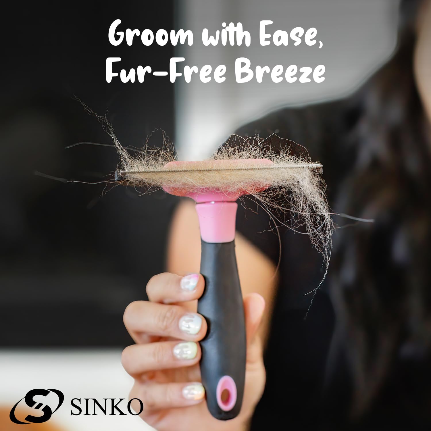 Sinko Deshedding Tool for Dogs & Cats, Pet Grooming Brush, Pet Deshedding Tool, Dog Brush for Shedding, Effectively Reduces Shed