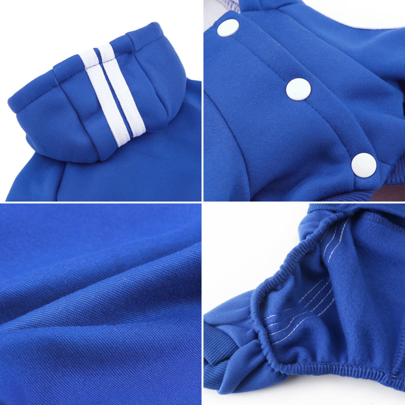Otunrues Dog Hoodie, Dog Clothes Pullover 4 Legs Dog Jumpsuit Fleece Sweatshirt Security Patterns Dog Outfit Doggie Winter Coat Cotton Puppy Hoodied For Small Medium Large Dogs Cats Apparel(Blue, Xxs)