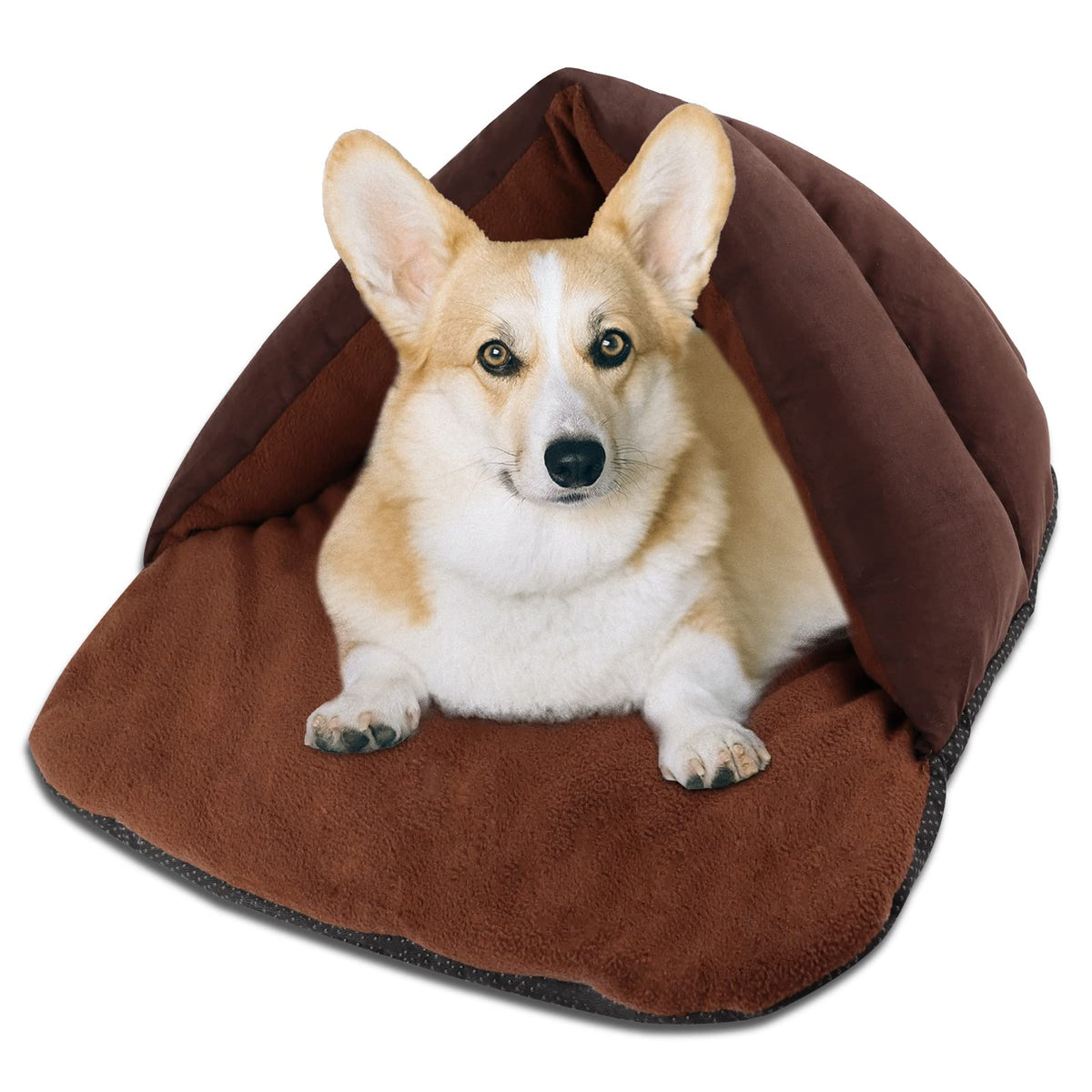 Yunnarl Ultra Soft Polar Fleece Dog Bed - Washable Pet House Cave Bed For Small Medium Dog Cat Waterproof Surface Bottom 28 X 27 Inches Dog Bed Cat Bed Chocolate