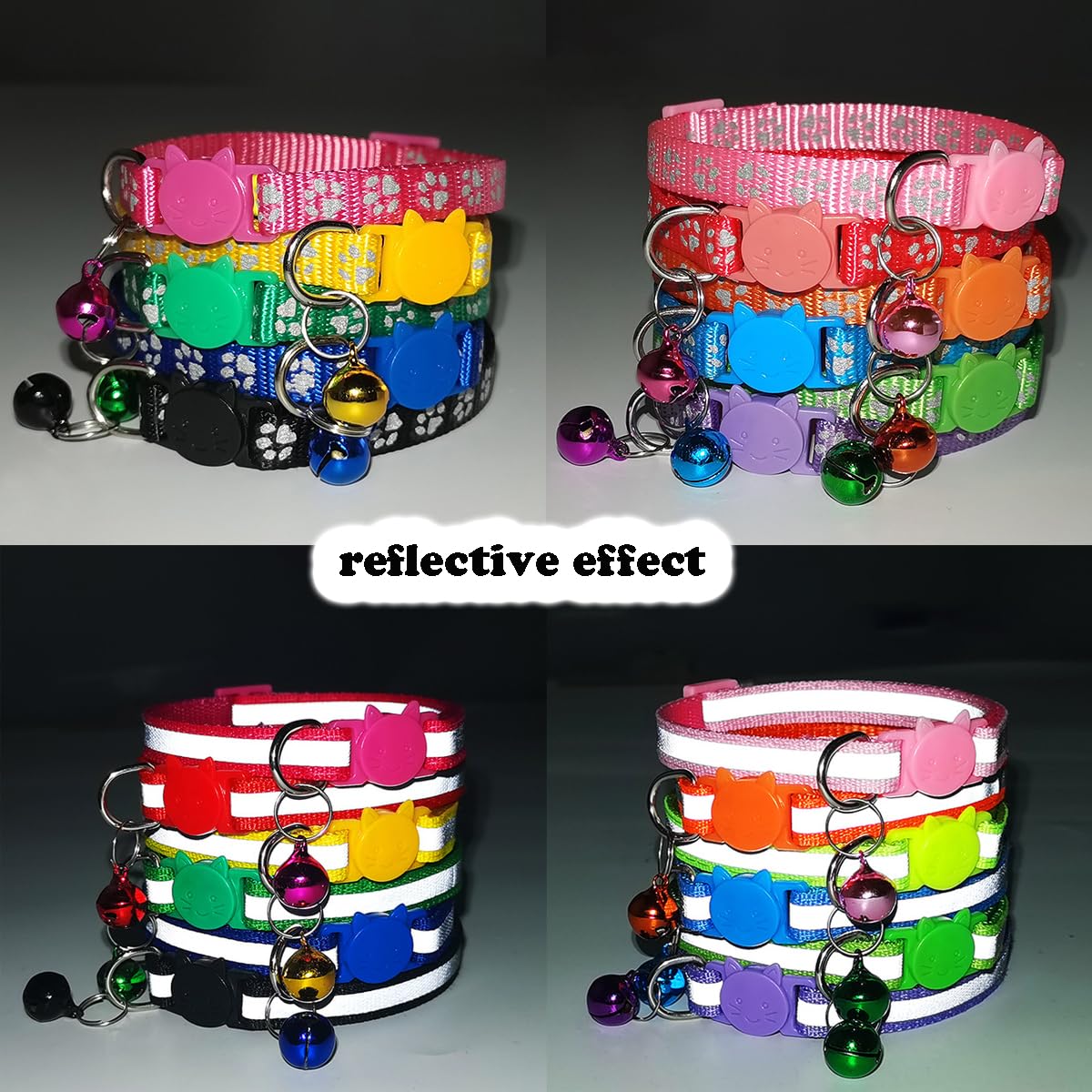 Breakaway Kitten Collar With Bells, [2 Pack] Light Blue Break Away Cat Collar With Bells, Reflective Cat Collar For Boy Cats Kit
