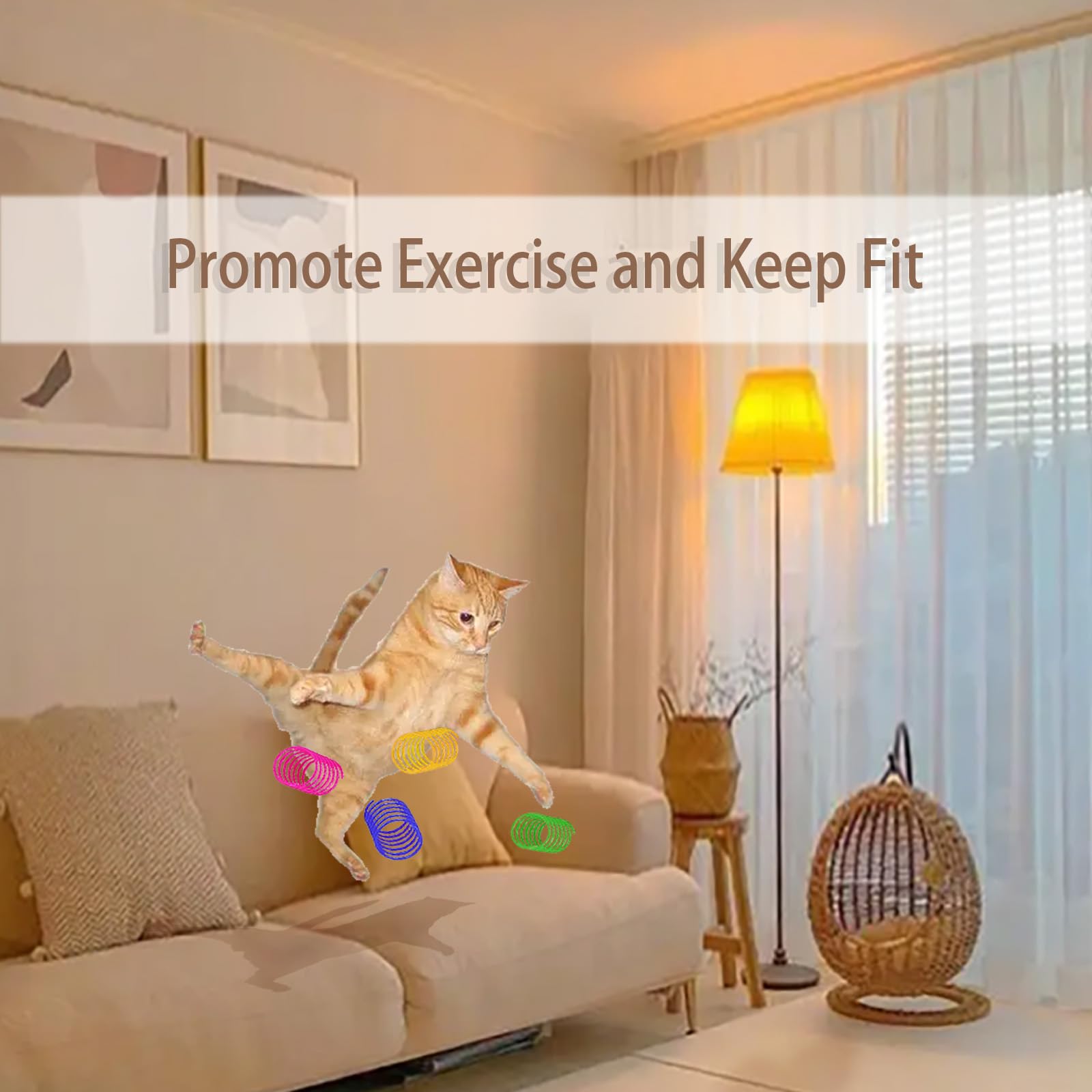 Benepoint Cat Spring Toys, Interactive Cat Toy For Swatting, Hunting,And Grinding Teeth, Durable Cat Springs For Indoor Cats To