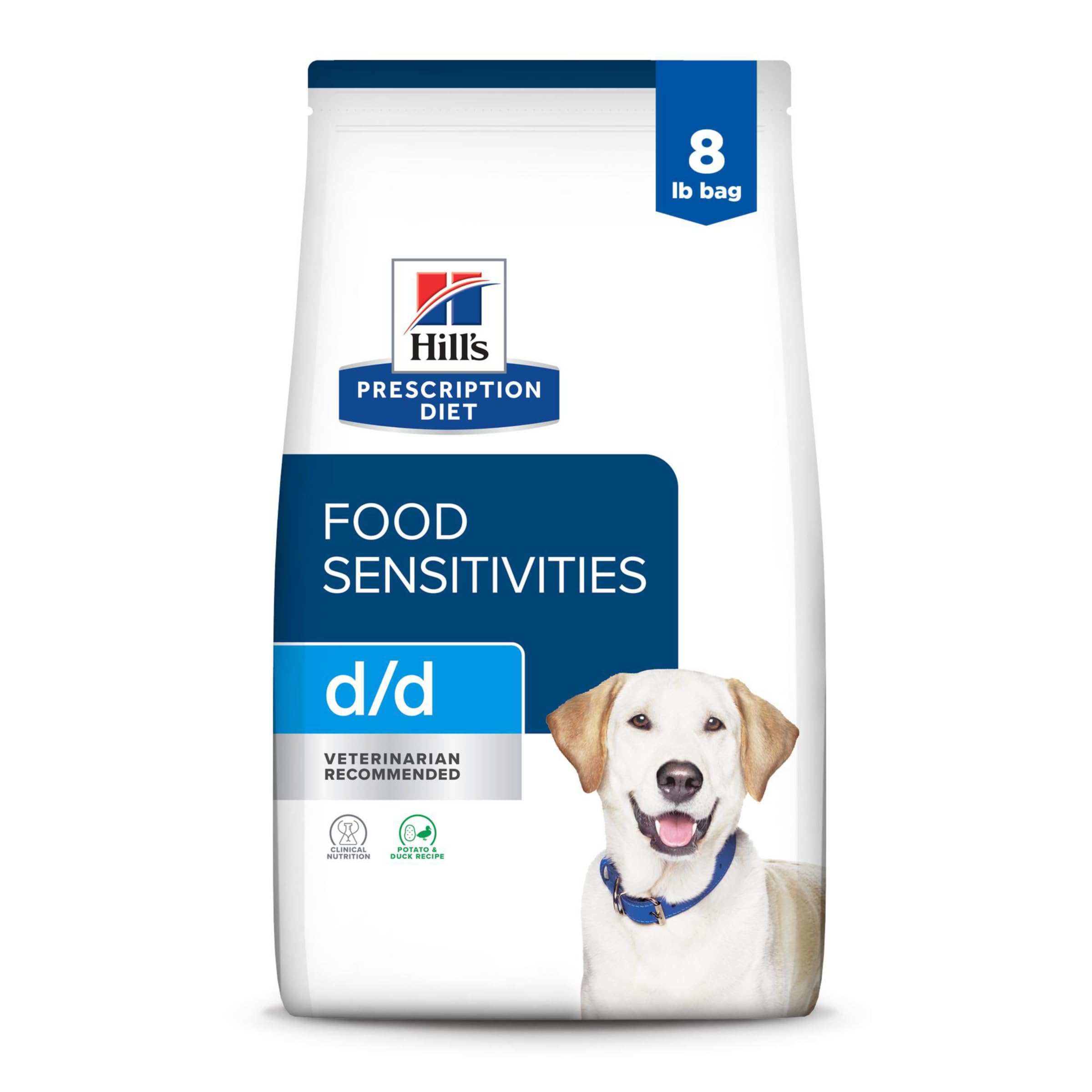 Hills Prescription Diet d/d Skin/Food Sensitivities Potato & Duck Formula Dry Dog Food, Veterinary Diet, 8 lb. Bag