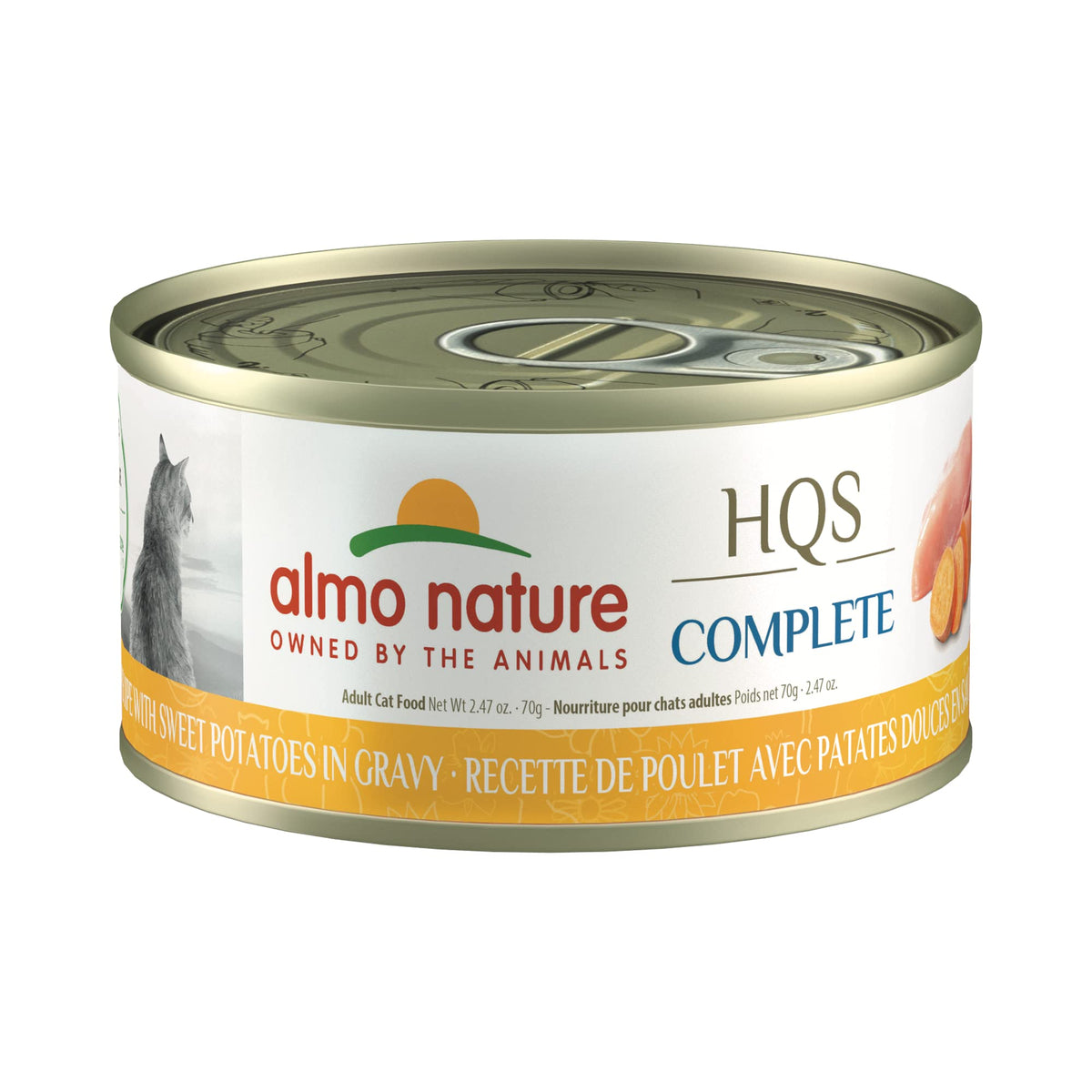 Almo Nature Hqs Complete Chicken With Sweet Potatoes In Gravy Grain Free Wet Canned Cat Food (Pack Of 24 X 2.47 Oz/70G ) (1712)