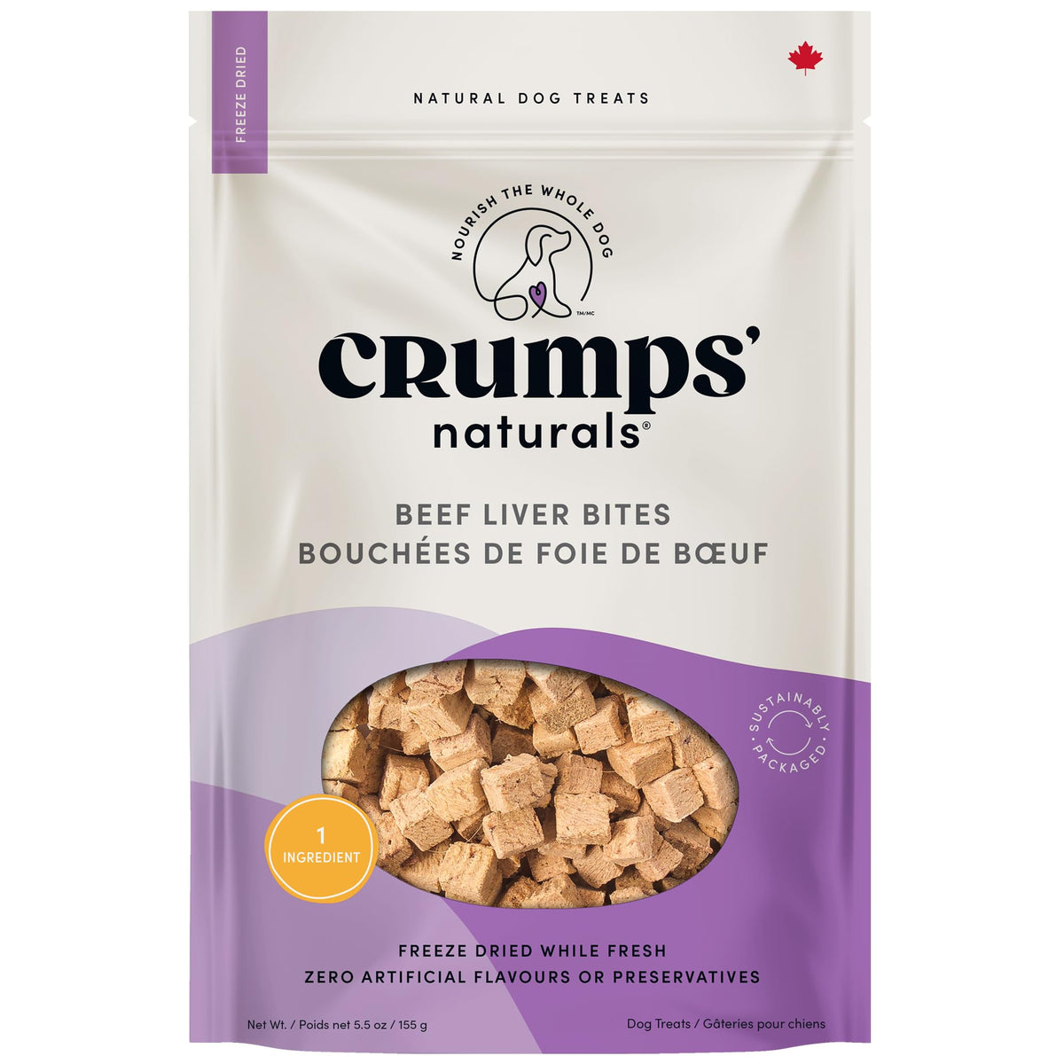 Crumps' Naturals Beef Liver Bites For Pets, 4.8-Ounce