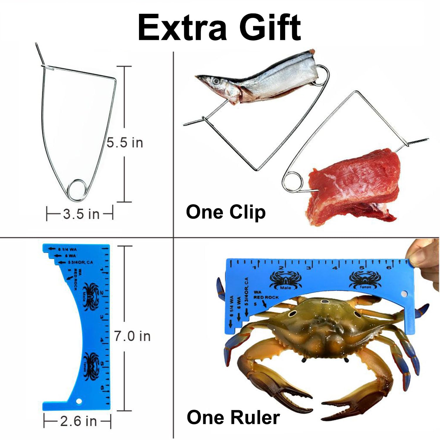Palmyth Wire Grid Bottom Crab Nets Two Ring Crab Kit with Harness and Bait Clip 24    X 20    X 12