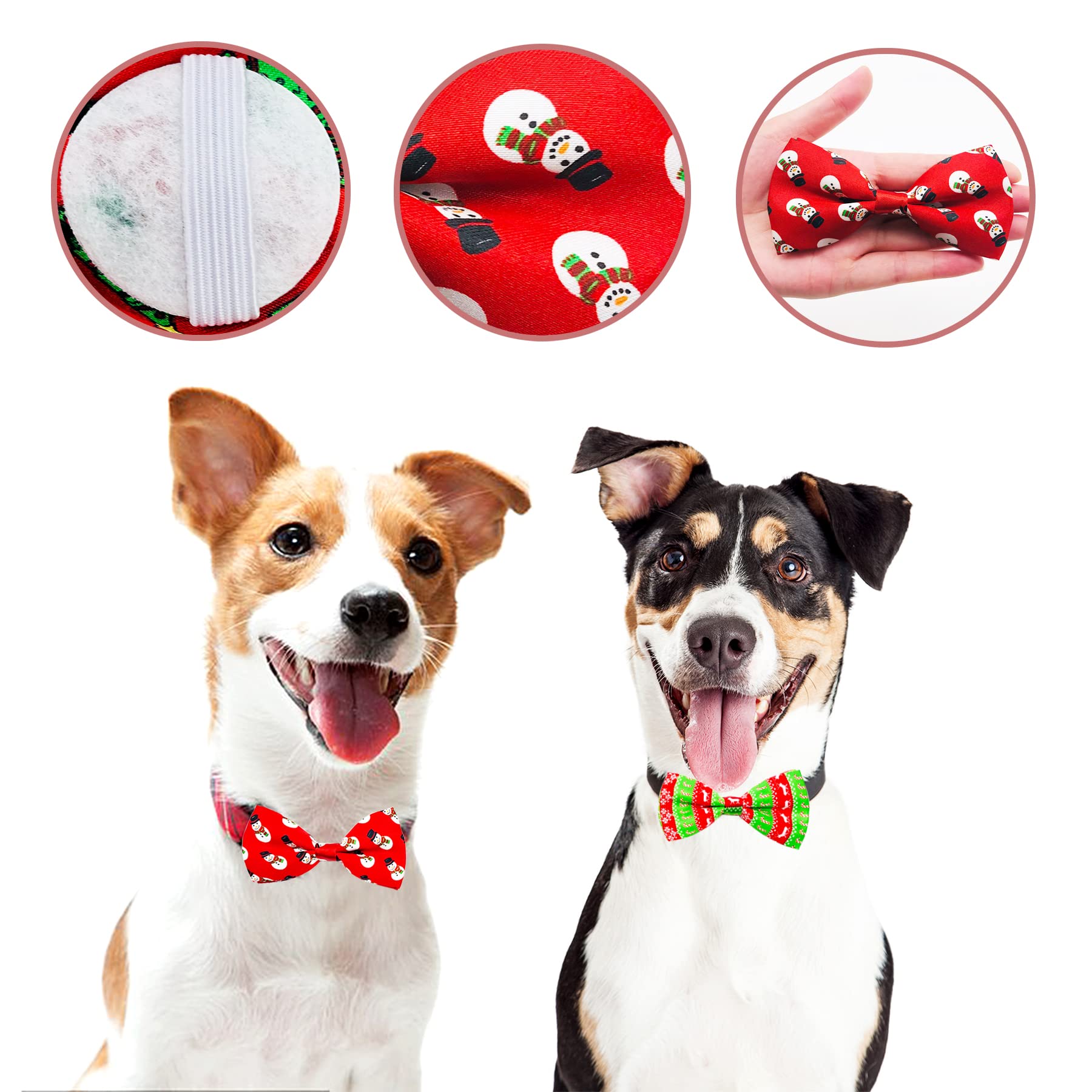 PET SHOW 10pcs/Pack 4.5 * 2.5 Christmas Large Dogs Collar Attachment Bow Ties Xmas Parties Medium Dog Cats Collar Charms Accesso