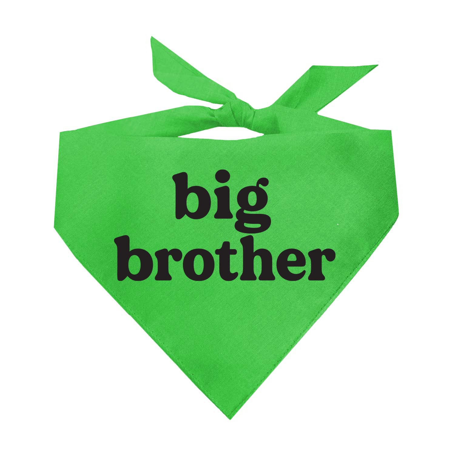 Big Brother Dog Bandana | 100% Cotton Adjustable Triangle | Pregnancy Announecment | New Baby Matching Family | Lime Green One S