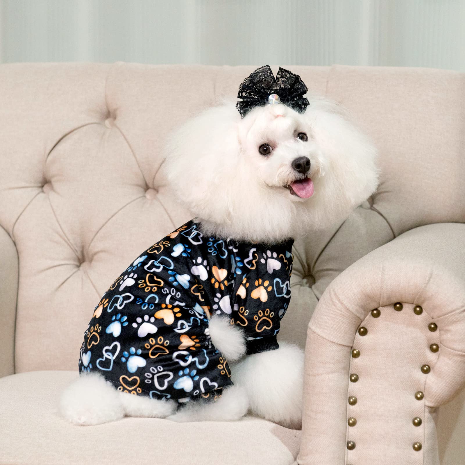 Cutebone Dog Pajamas Costumes Fleece Pet Clothes Puppy Onesie Winter Holiday Cute Cat Jammies Keep Your Pet Warm In The Cold Wea